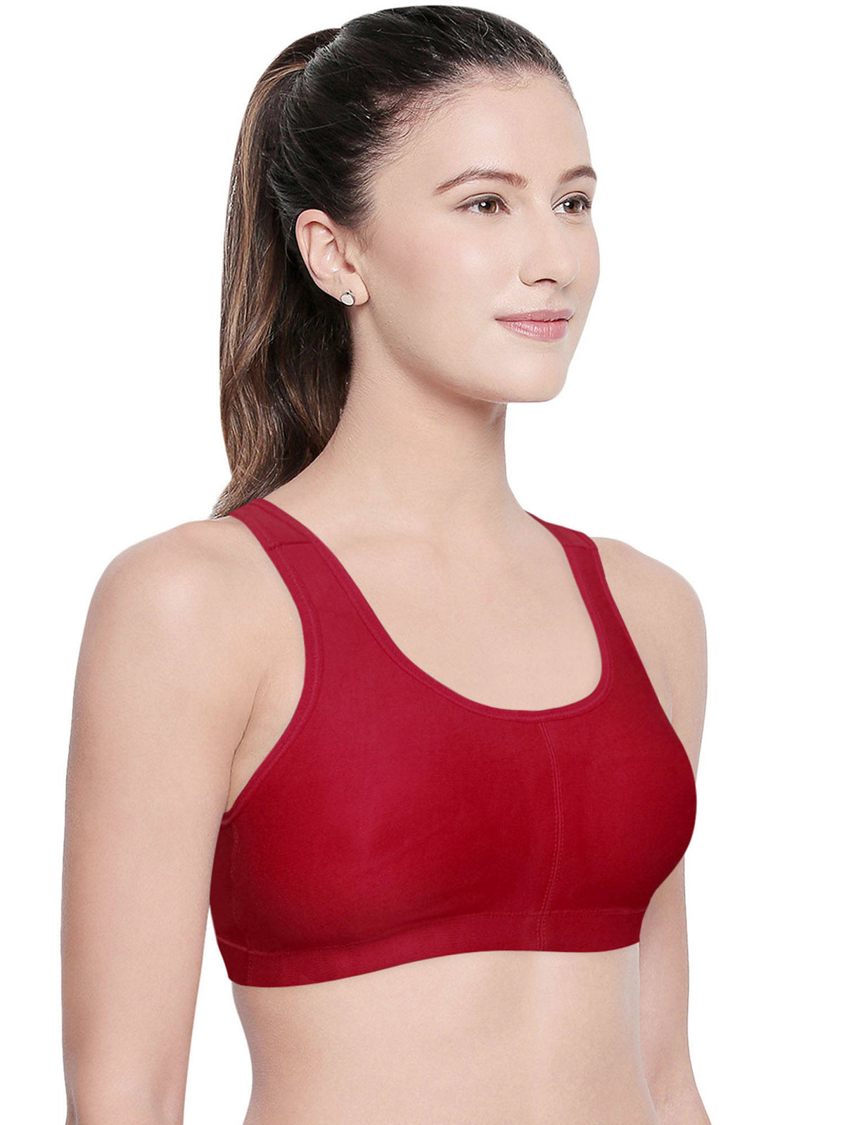Women Cotton Spandex Full Coverage Non Padded Sports | sb09 - view 11