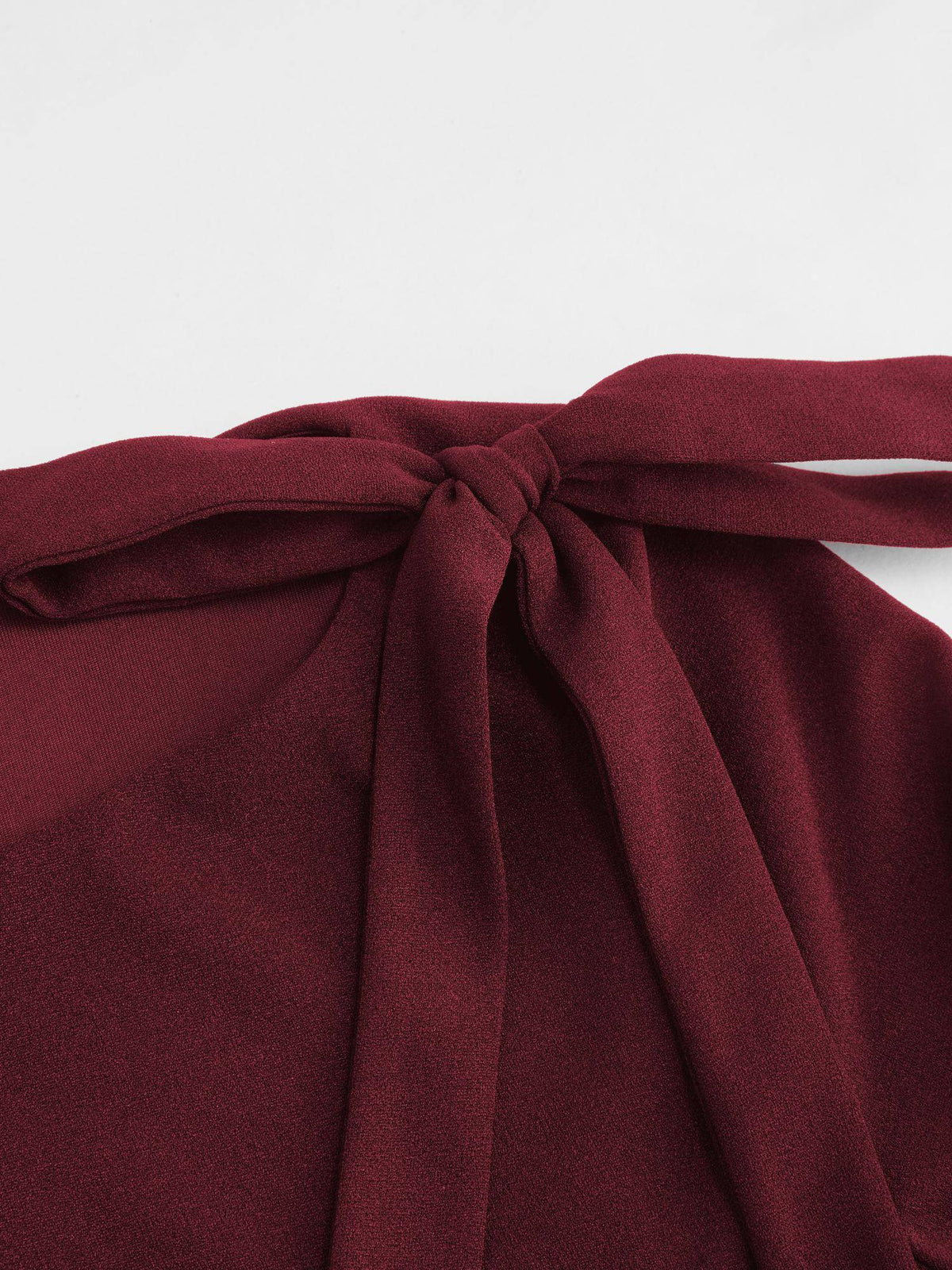 Boat Neckline Solid Ruched Bowknot Mini Dress | D56 - view 25
