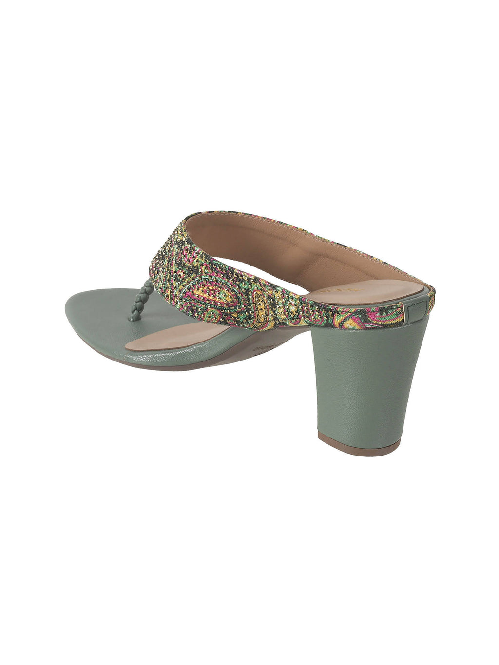Women Green Party Block Heels | H78 - view 2