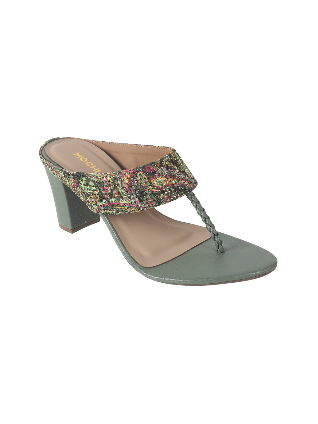 Women Green Party Block Heels | H78 - view 3