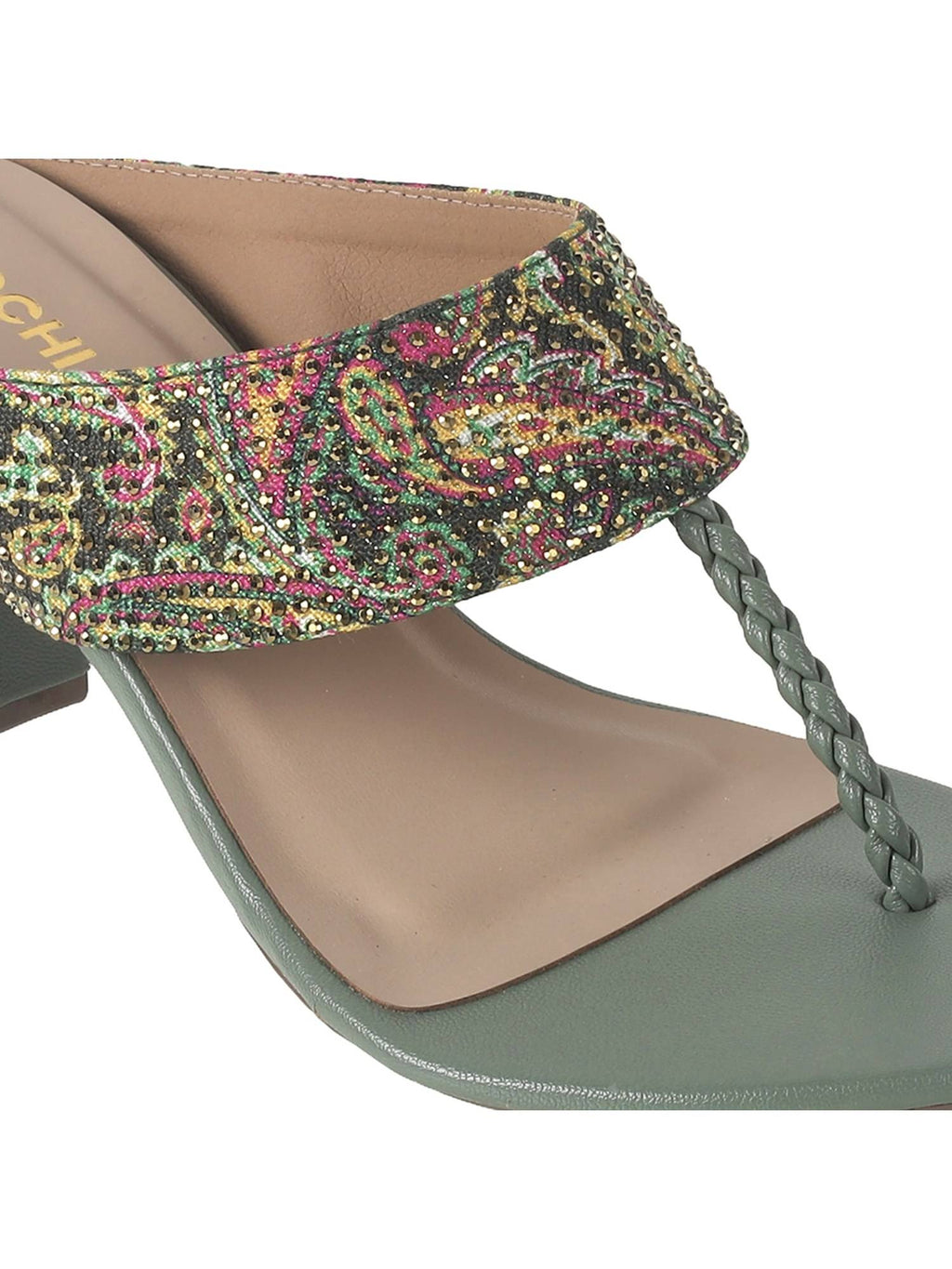 Women Green Party Block Heels | H78 - view 10