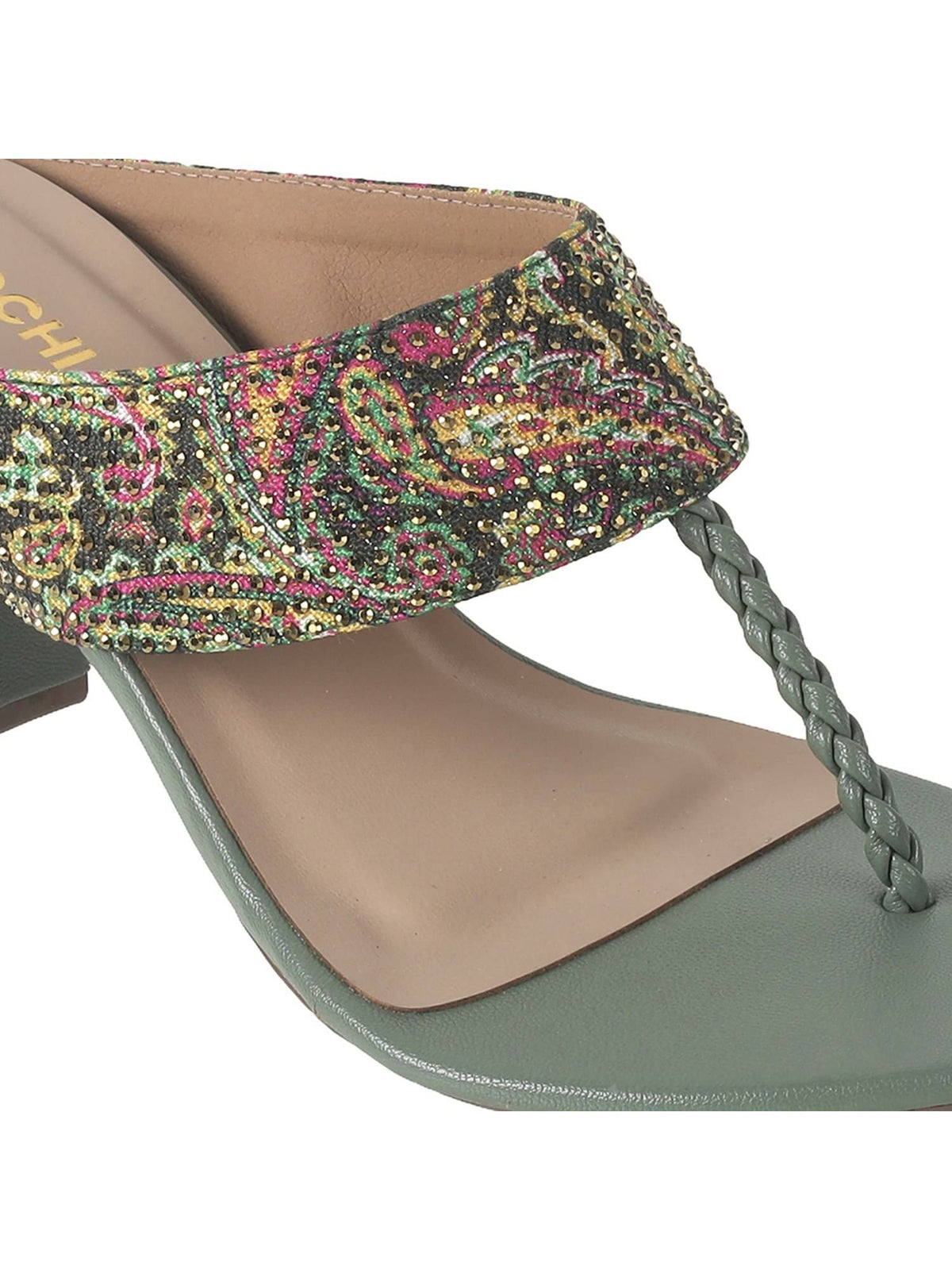 Women Green Party Block Heels | H78 - view 10