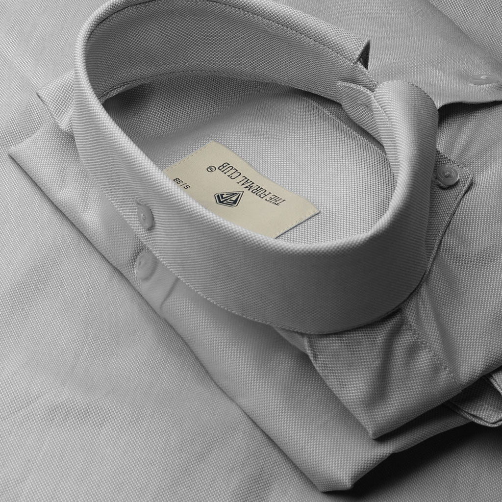 Royal Oxford Dobby Shirt in Dove Grey