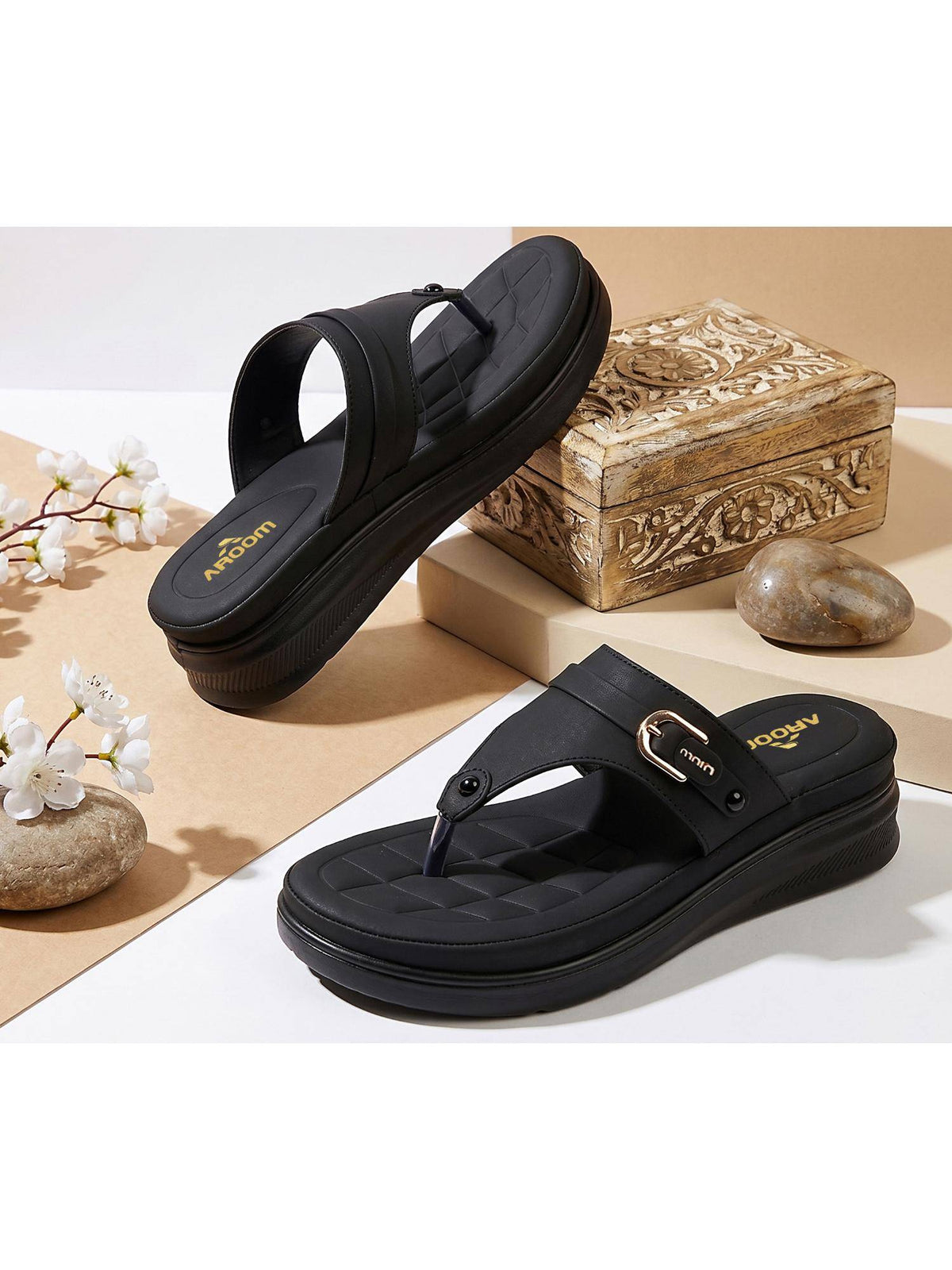 Women Beige Platform Sandals | SD89 - view 27