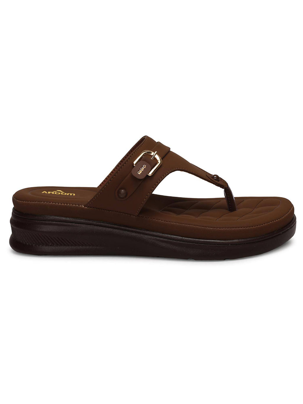 Brown Trendy Platform Toe-Ring Sandals for Women | SD89 - view 4
