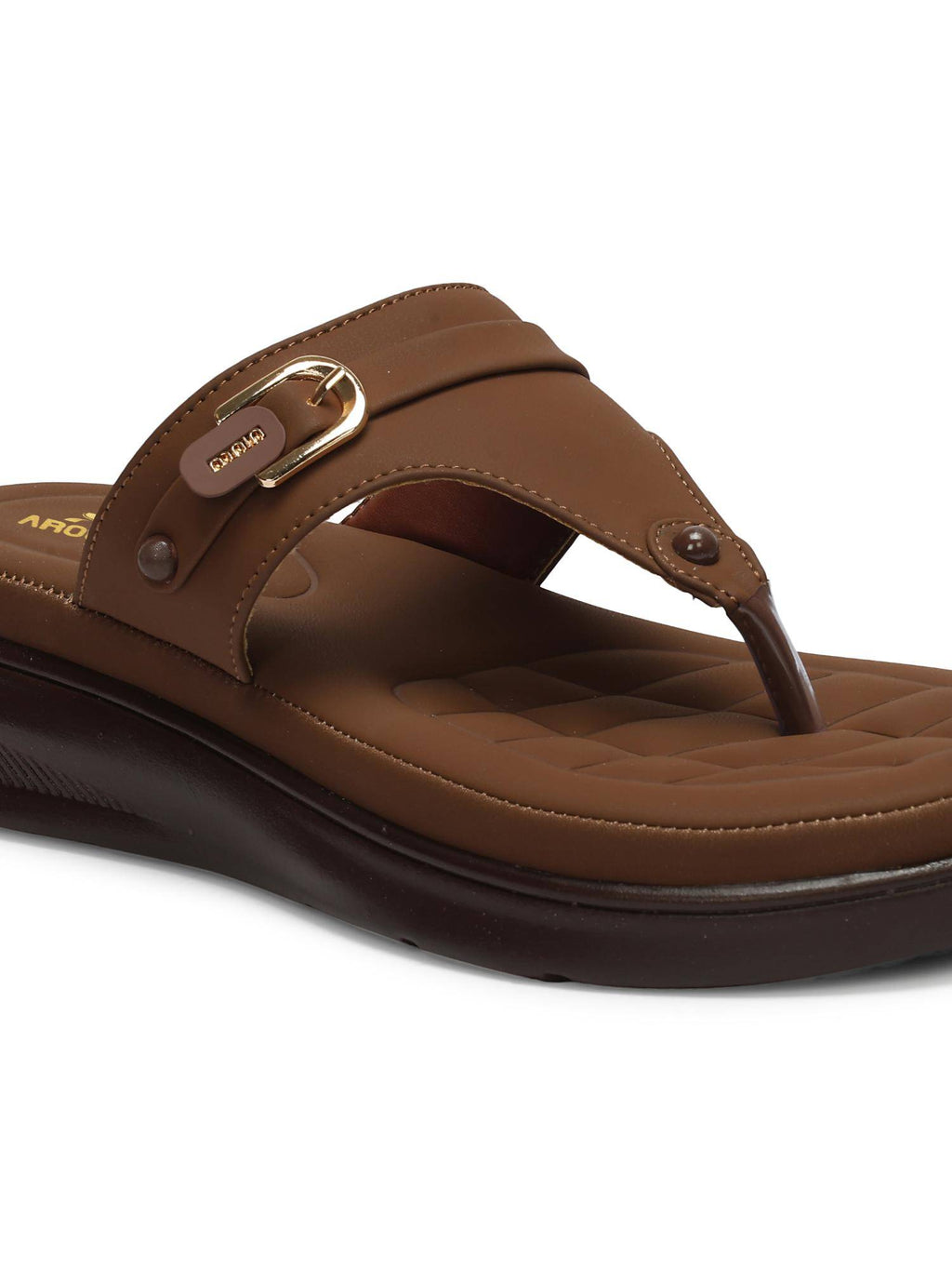 Brown Trendy Platform Toe-Ring Sandals for Women | SD89 - view 7
