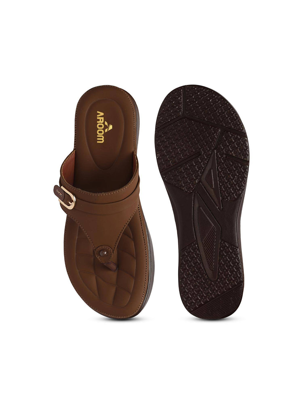 Brown Trendy Platform Toe-Ring Sandals for Women | SD89 - view 8