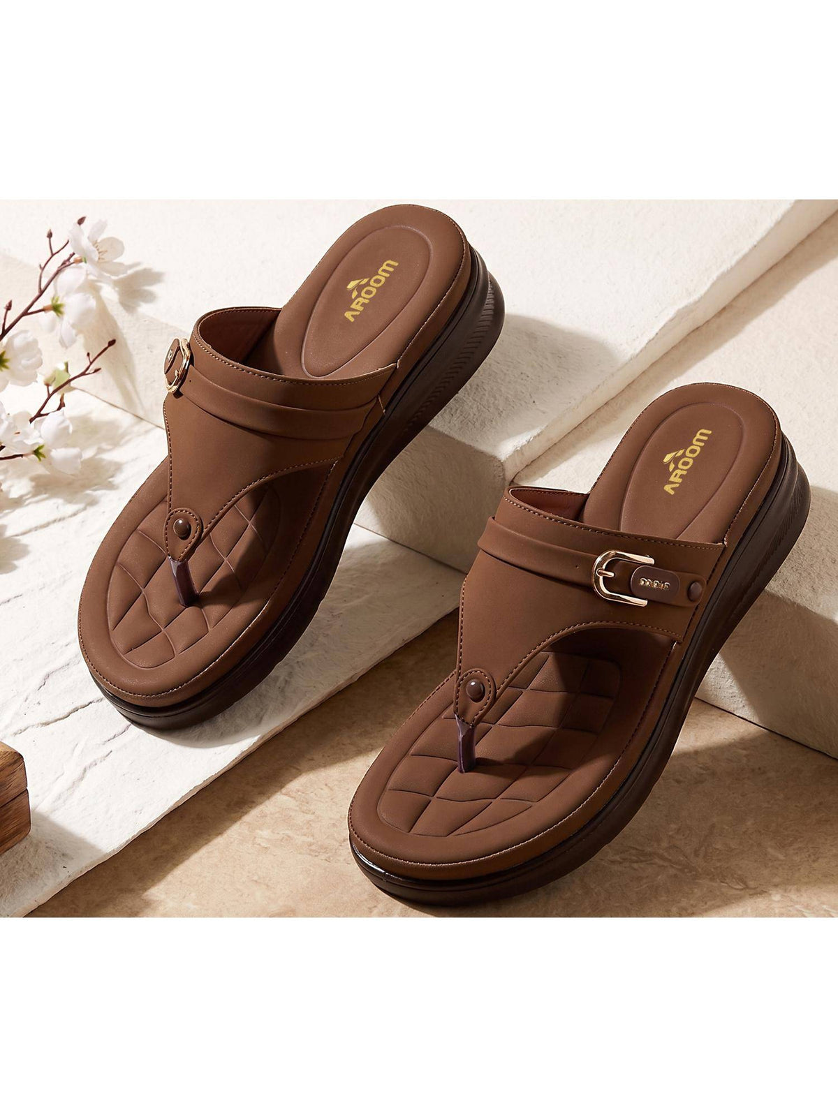 Women Beige Platform Sandals | SD89 - view 18