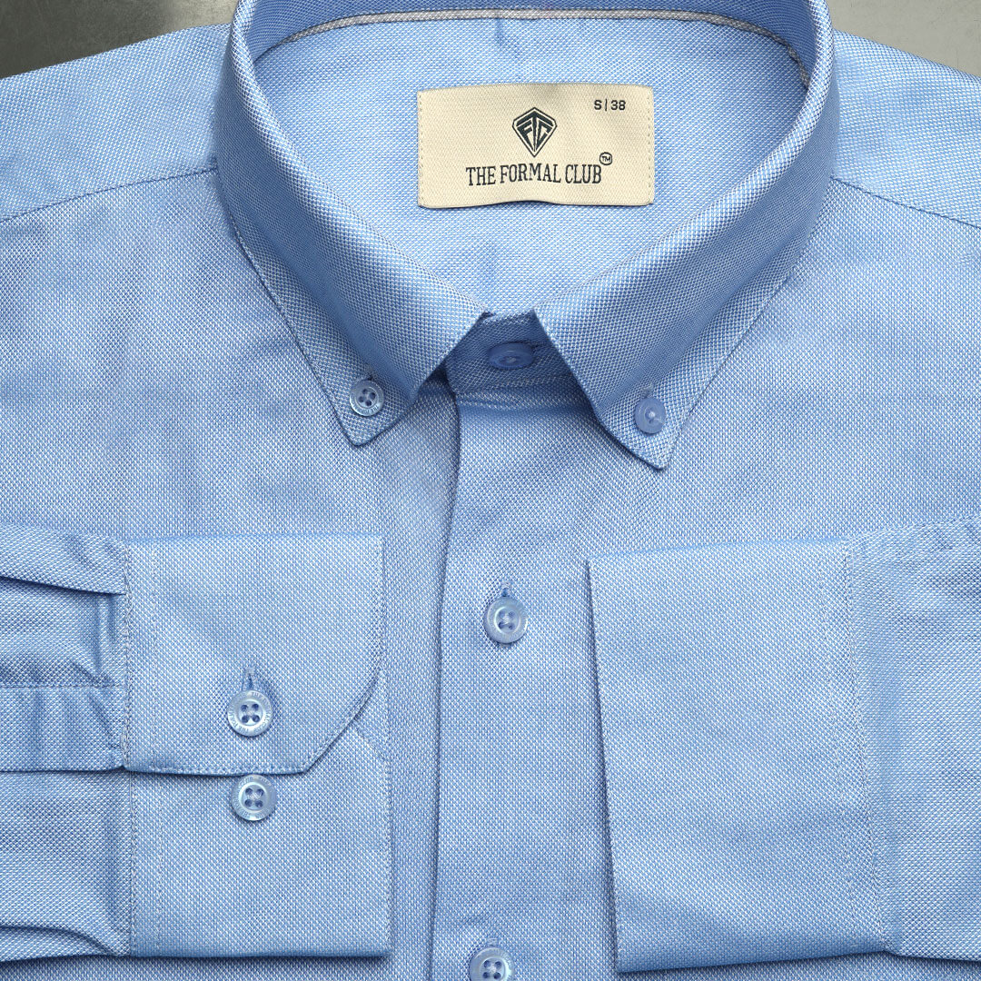 Royal Oxford Dobby Shirt in Maya Blue