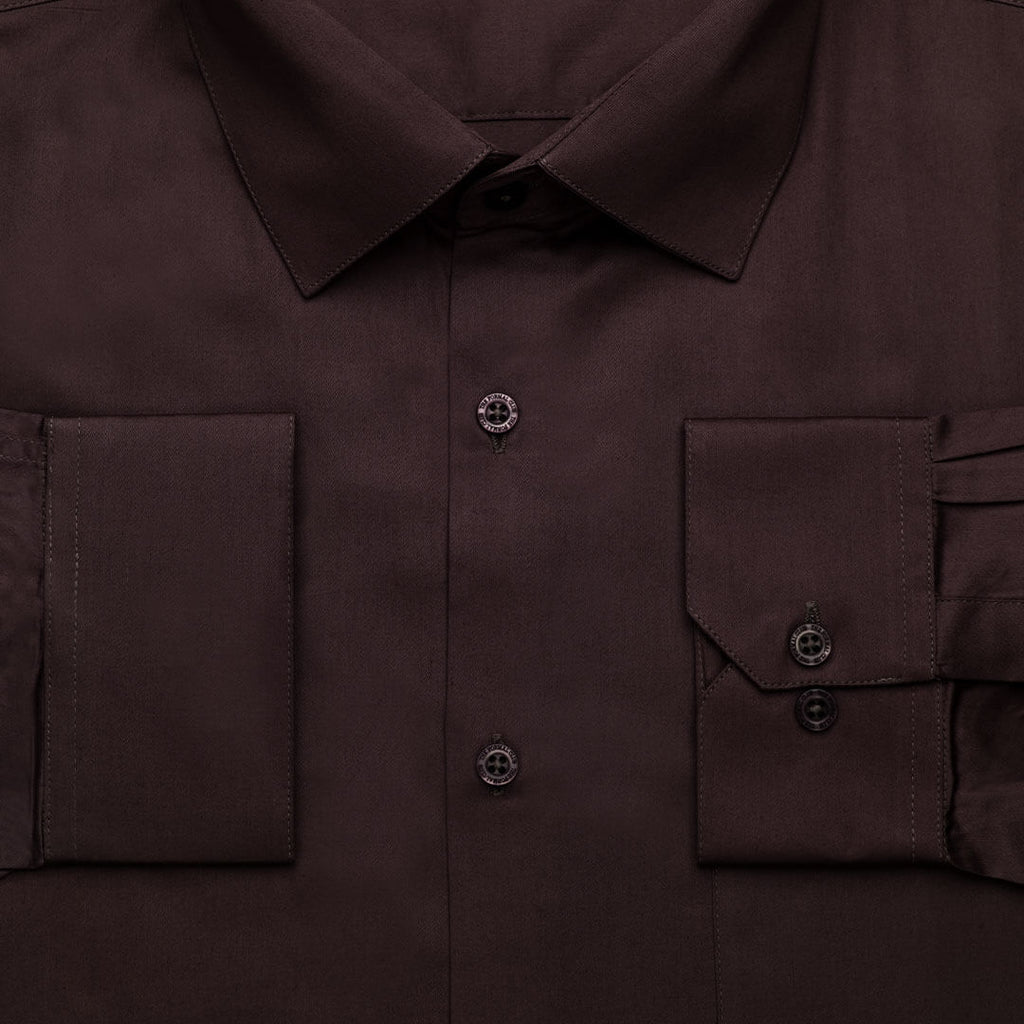 Cambridge Giza Cotton Shirt In Coffee