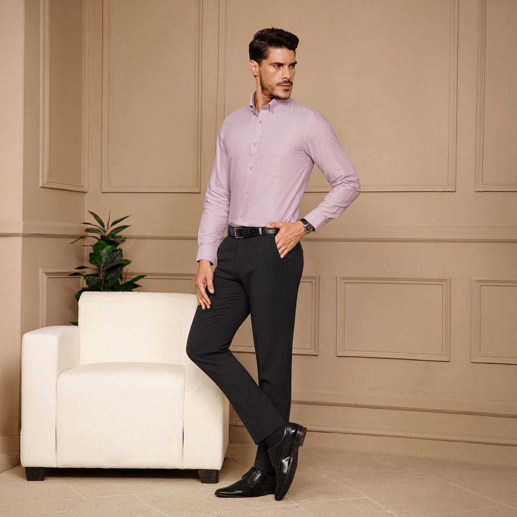 Regal Oxford Chambray Shirt In Lilac