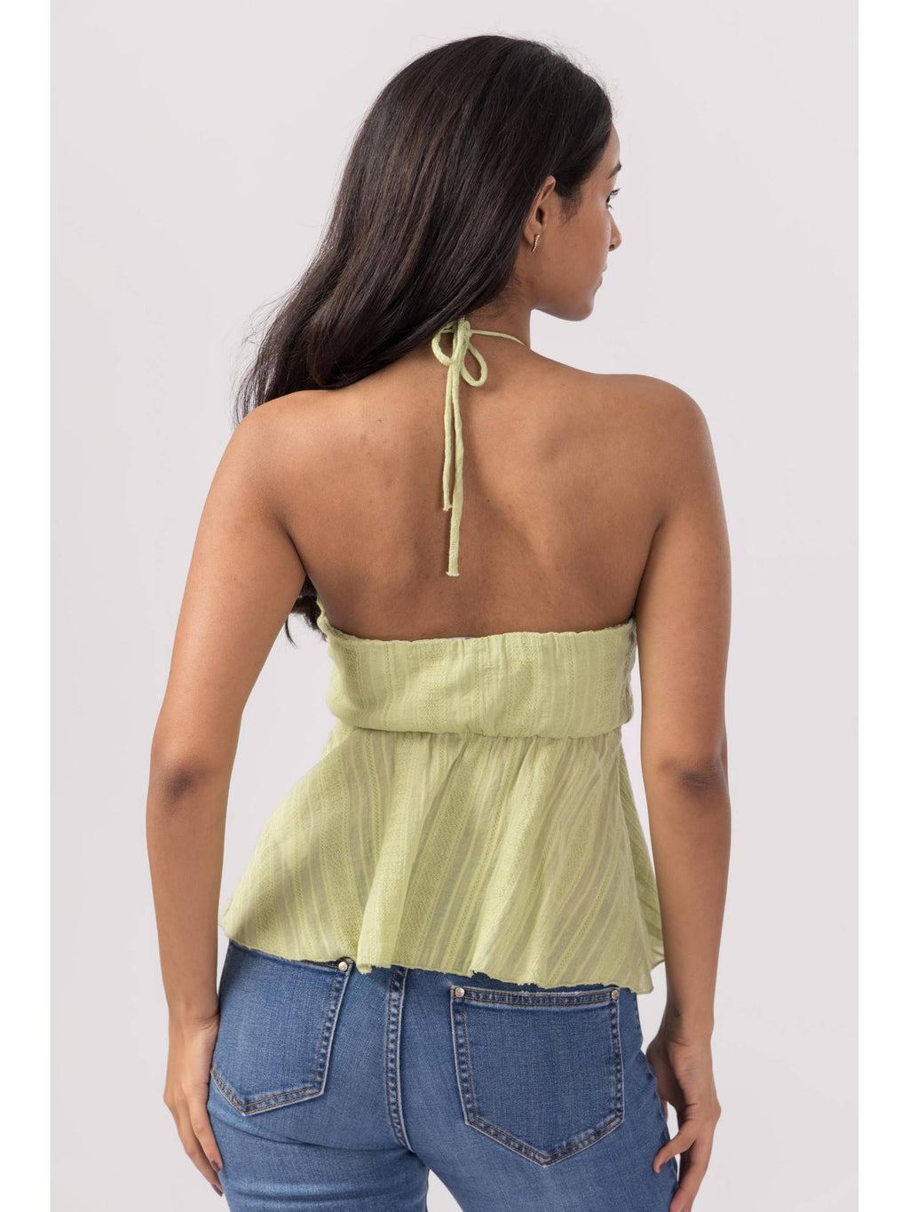 Women Green Cotton Solid Top | HT67 - view 2