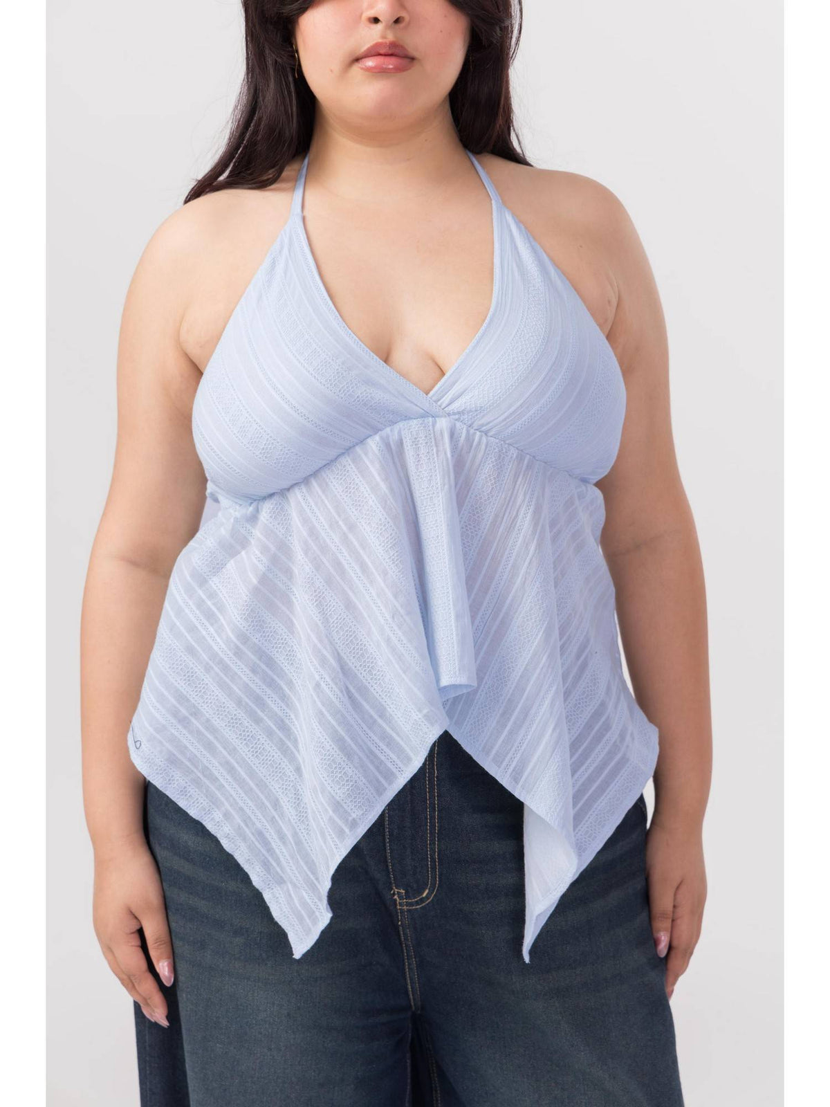 Women Blue Cotton Solid Top | HT67 - view 1