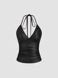 Halter Neckline Ruched Top | HT67 - view 1