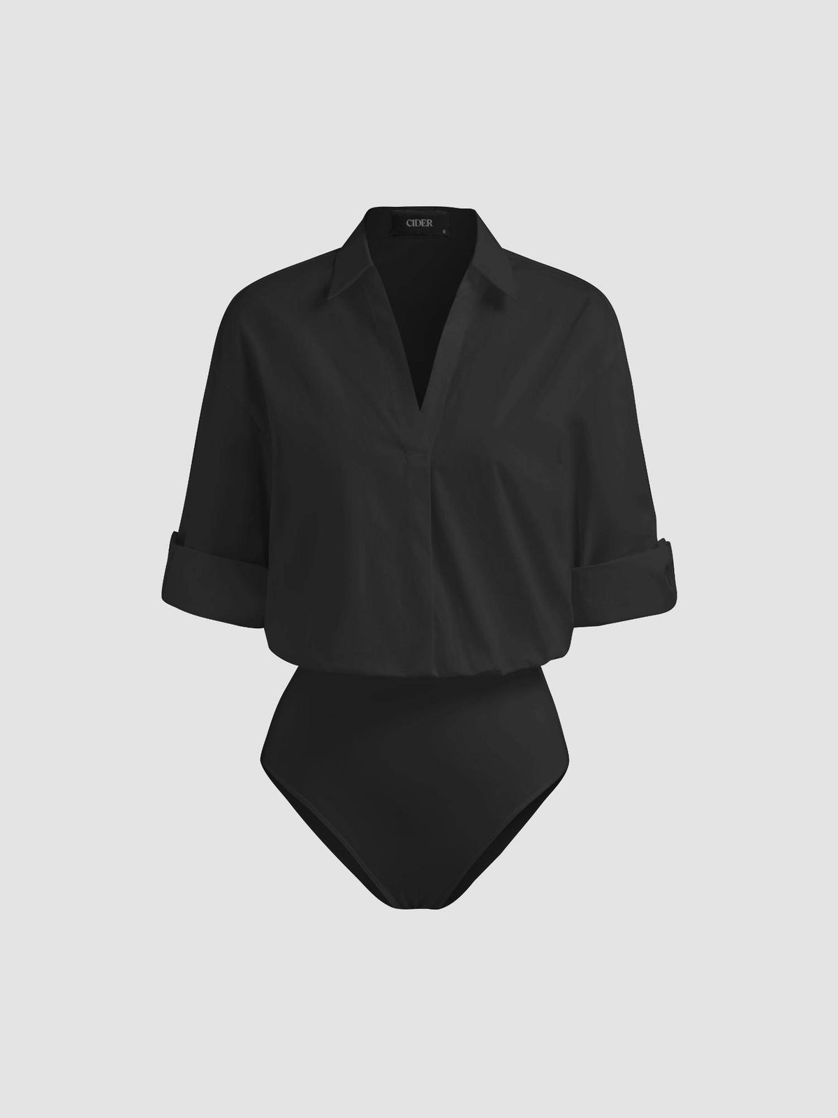 100% Cotton Collar Roll-up Sleeve Shirt Bodysuit | CI9 - view 41
