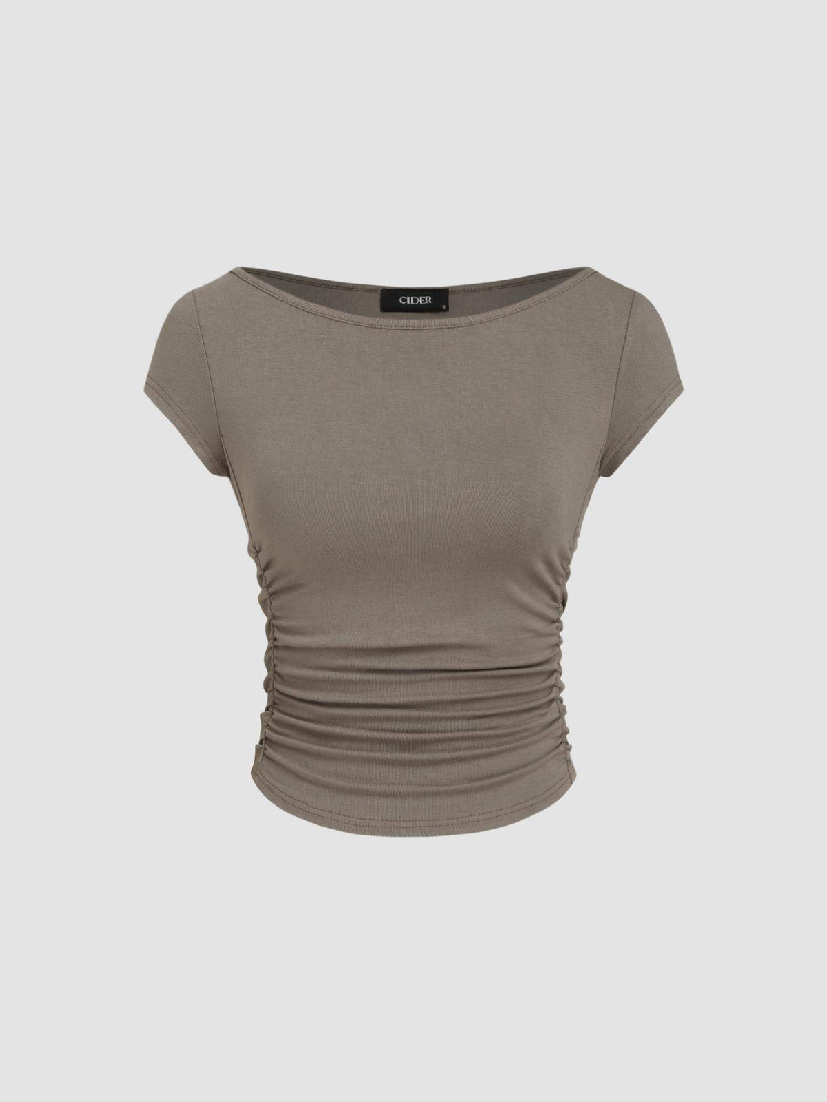 Boat Neck Ruched Tee | TS56 - view 42