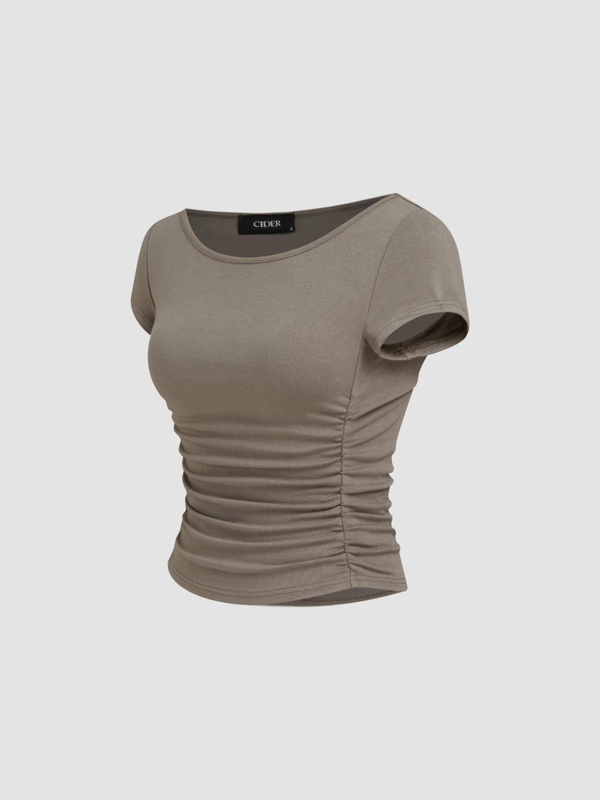 Boat Neck Ruched Tee | TS56 - view 2