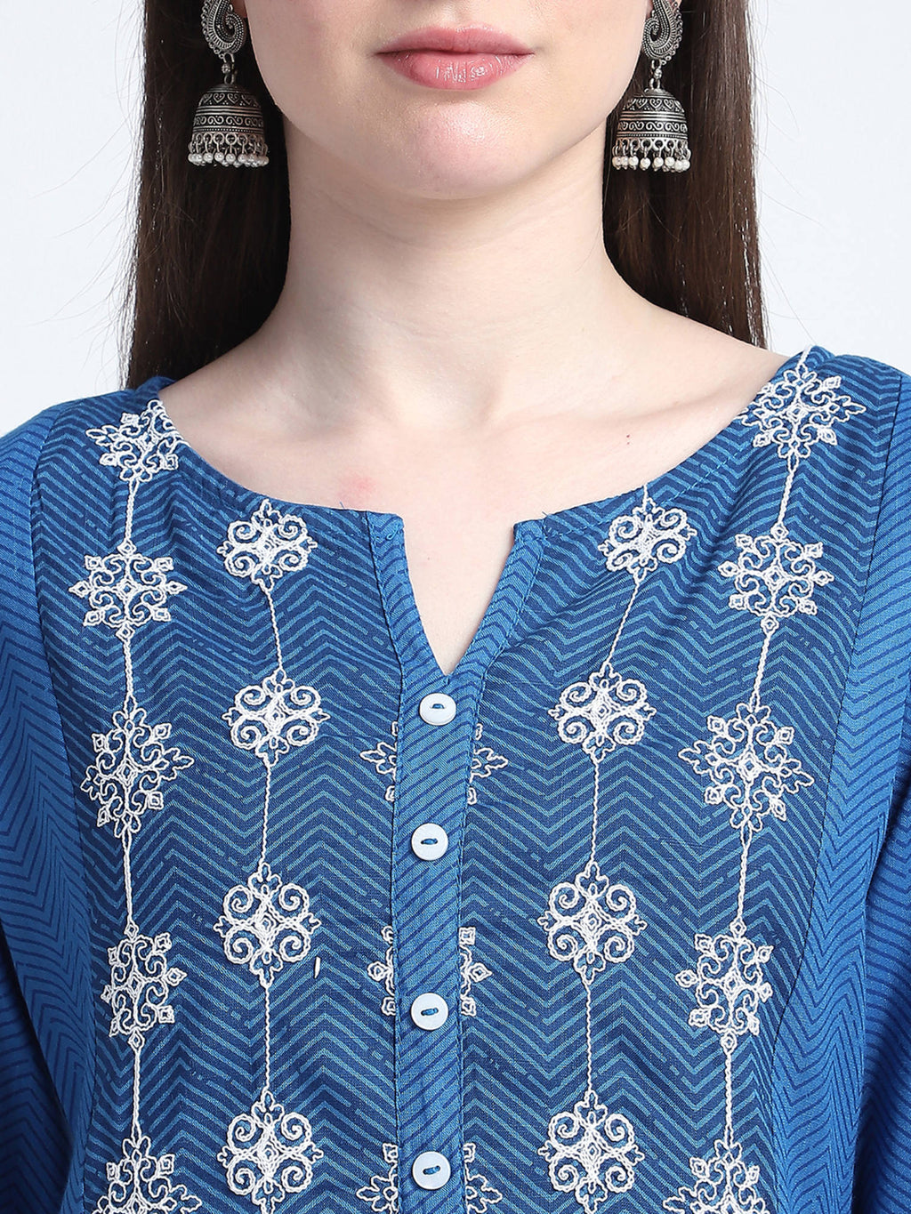 Pink Chevron Print Regular Kurta | FY93 - view 12