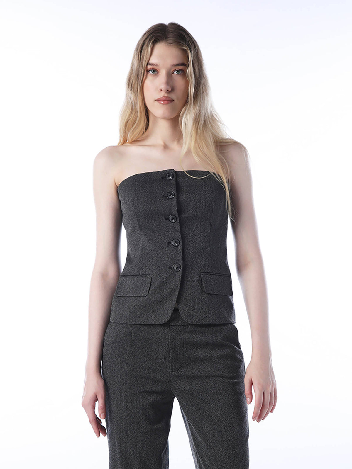 Women's Solid Regular Fit Dark Grey Top | TT90 - view 3