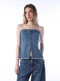 Women's Solid Regular Fit Blue Top | TT90 - view 1