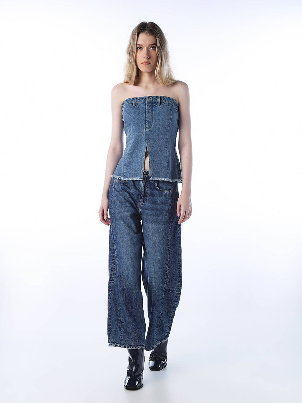 Women's Solid Regular Fit Blue Top | TT90 - view 2
