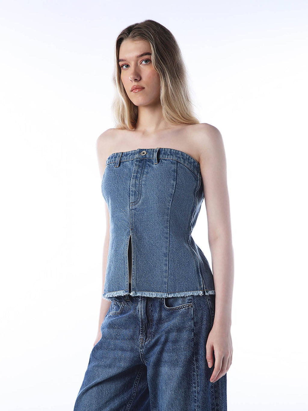 Women's Solid Regular Fit Blue Top | TT90 - view 5