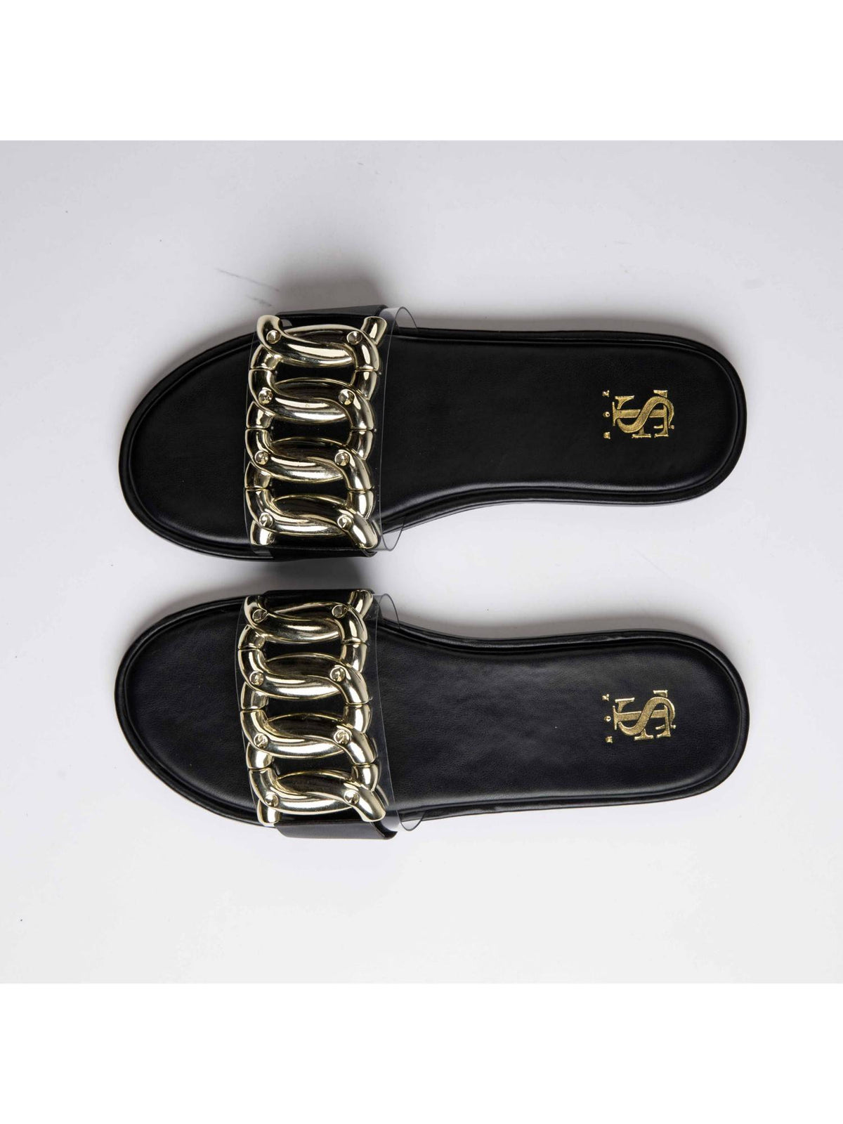 Stella Solid Black Clipped Sliders | F61 - view 1