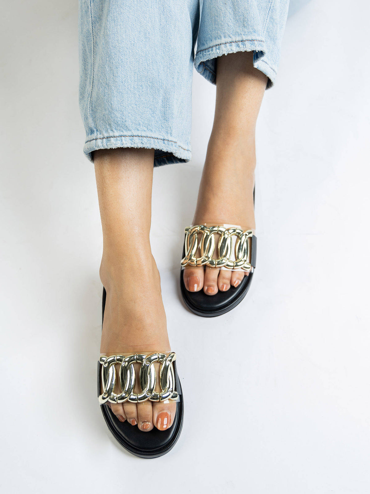 Stella Solid Black Clipped Sliders | F61 - view 2