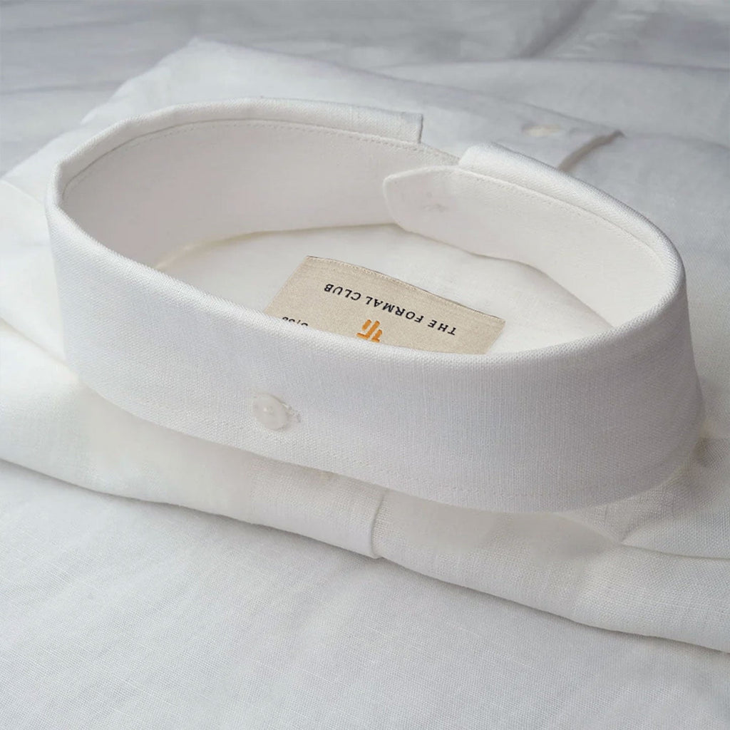Cedar Pure Linen Full Sleeves Shirt in Snow