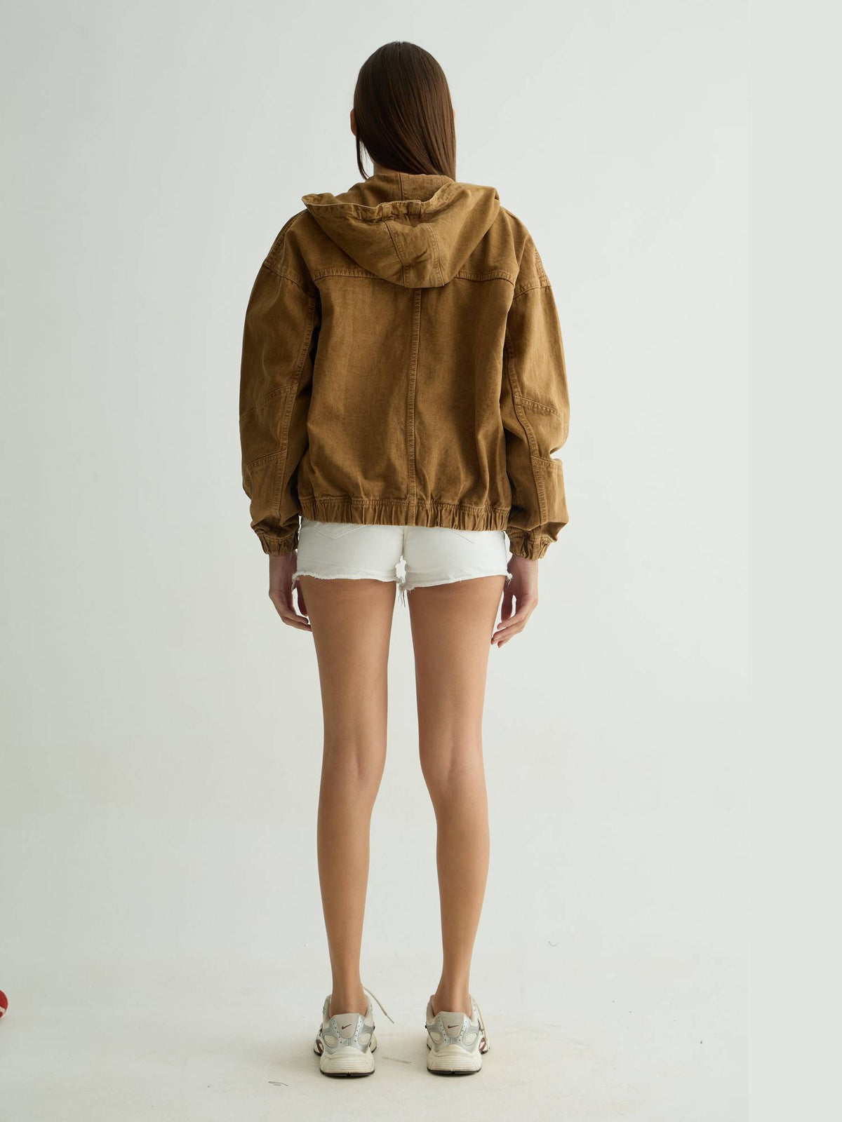 Mocha Brown Denim Hoodie | HD56 - view 2