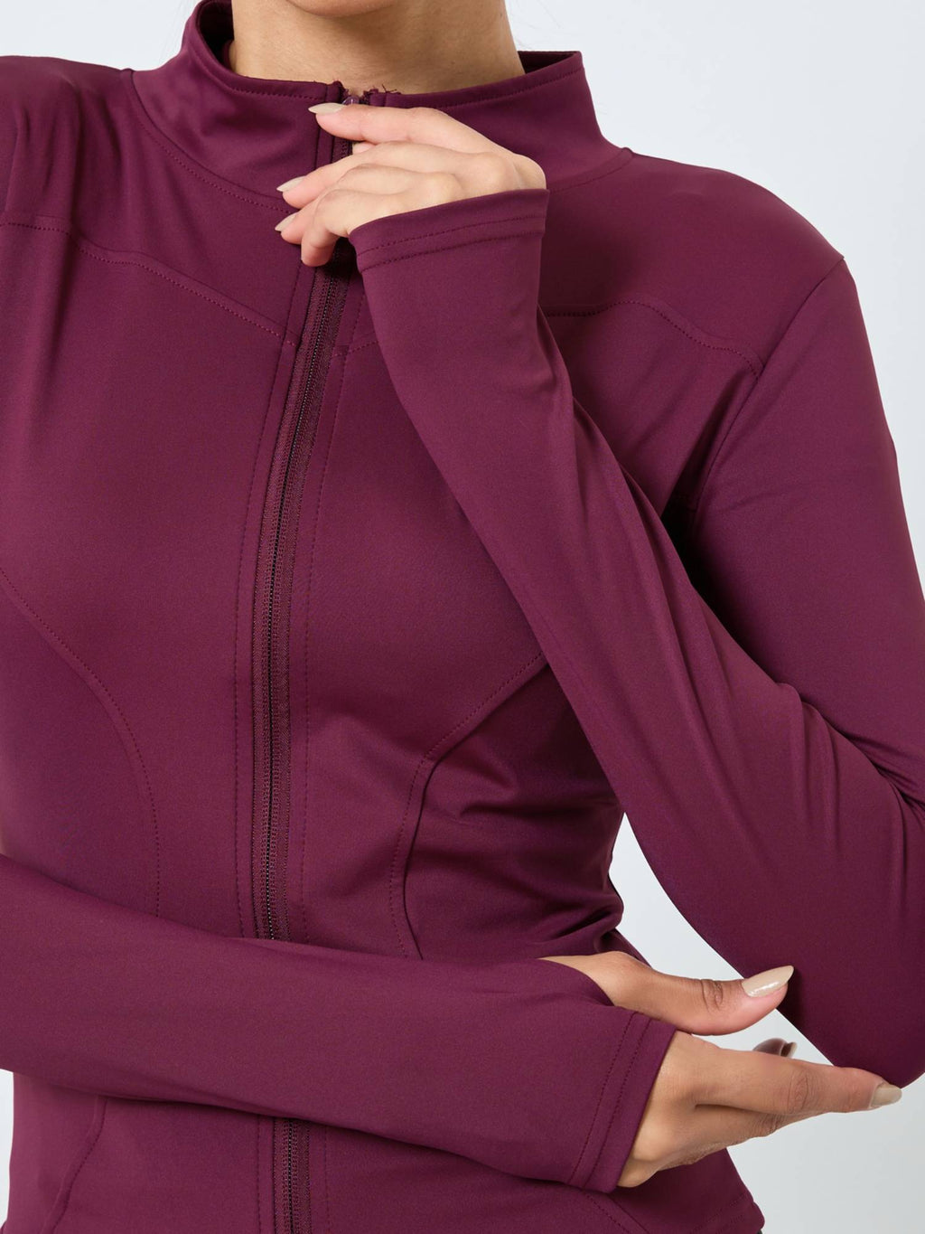 Women Burgundy Solid/Plain Polyester Jacket | JC78 - view 2