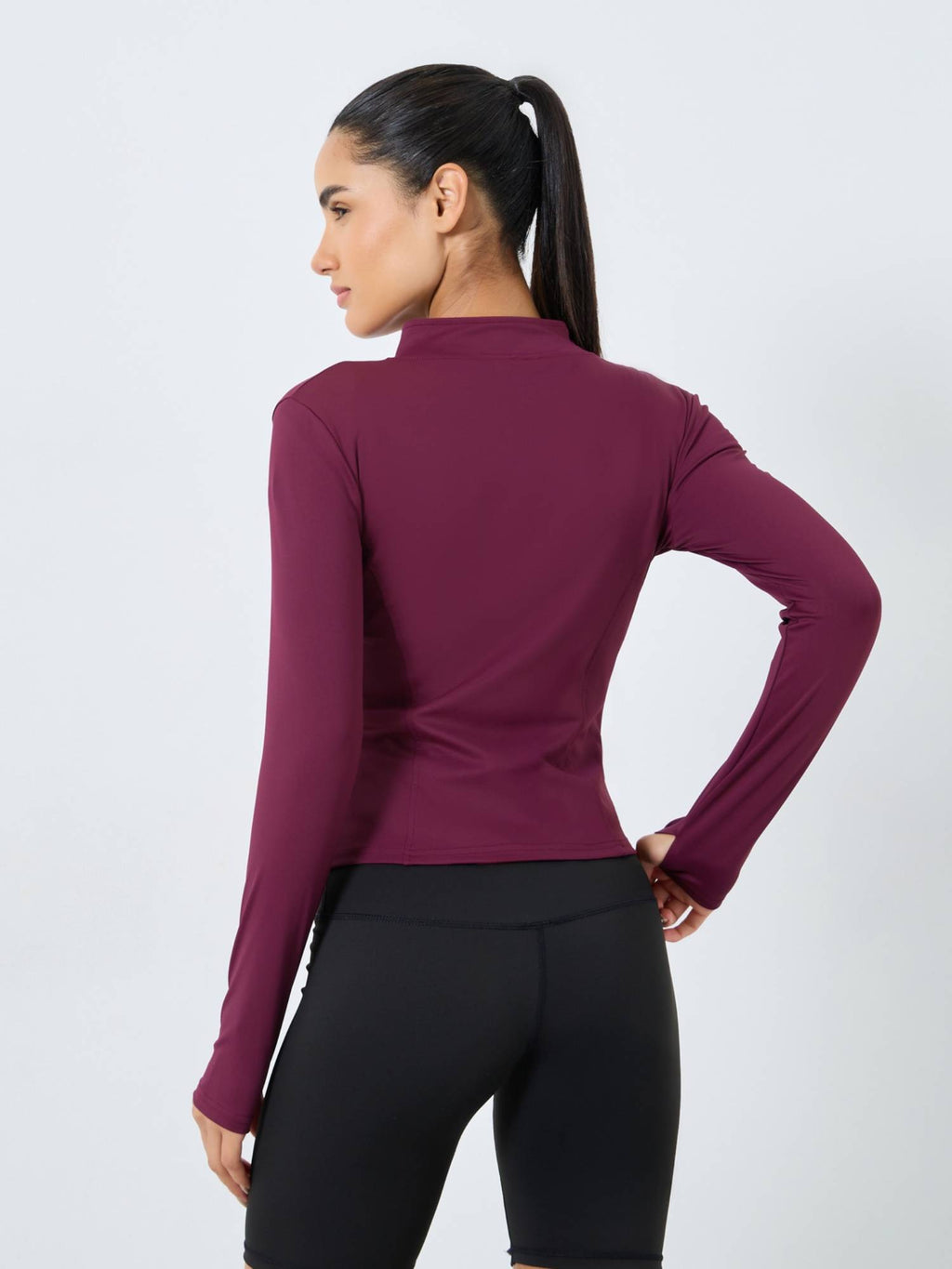 Women Burgundy Solid/Plain Polyester Jacket | JC78 - view 3