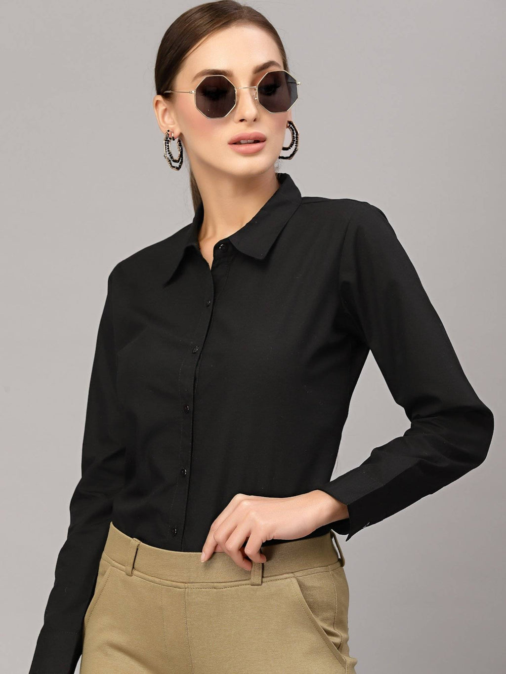 Women Solid White PolyCotton Regular Formal Shirt | S67 - view 22