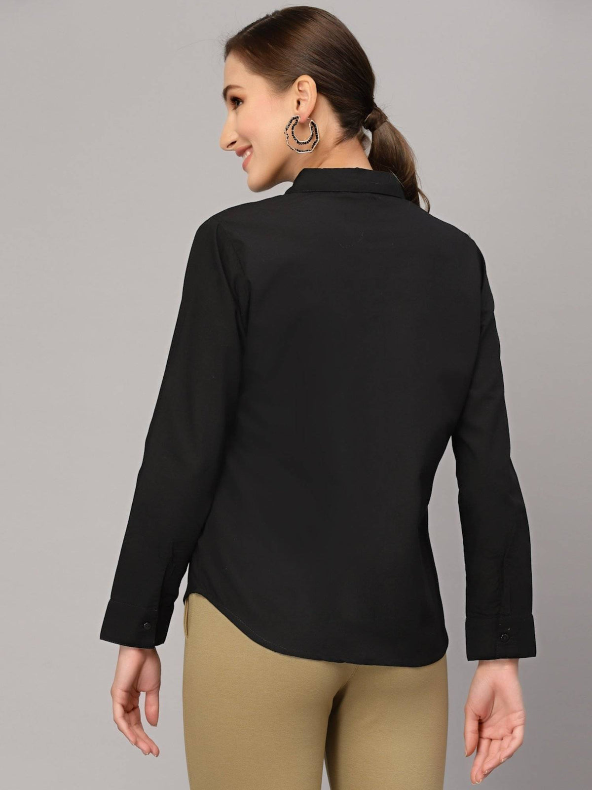 Women Solid White PolyCotton Regular Formal Shirt | S67 - view 23