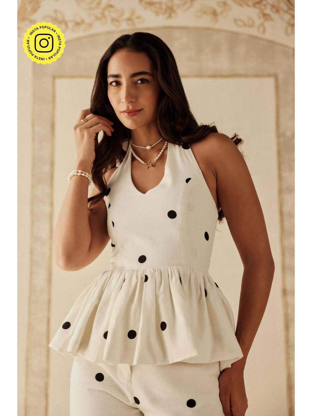 Mirabeau White Polka Dot Top | HT67 - view 1