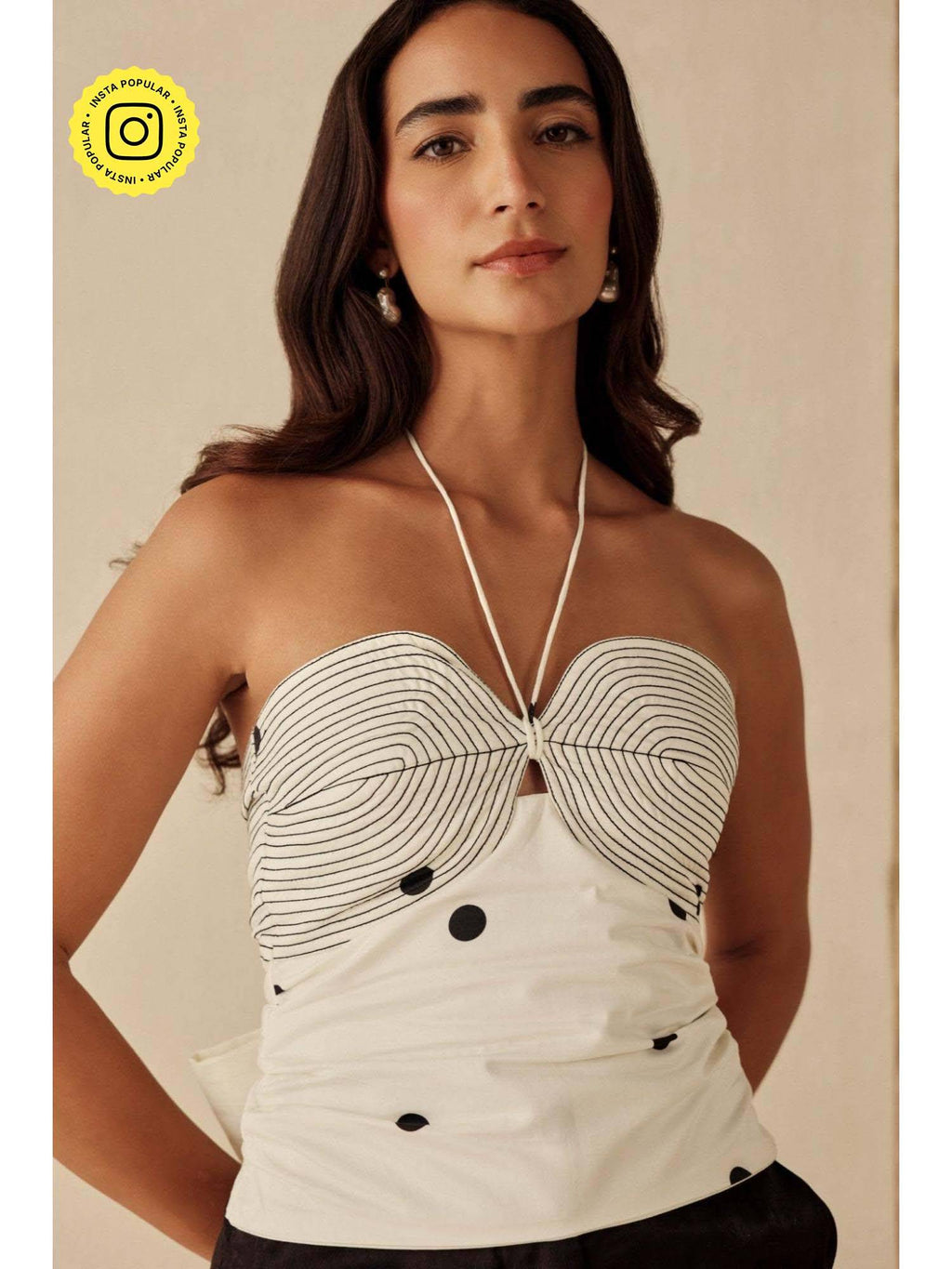 Rivoli White Polka Dot Top | HT67 - view 1