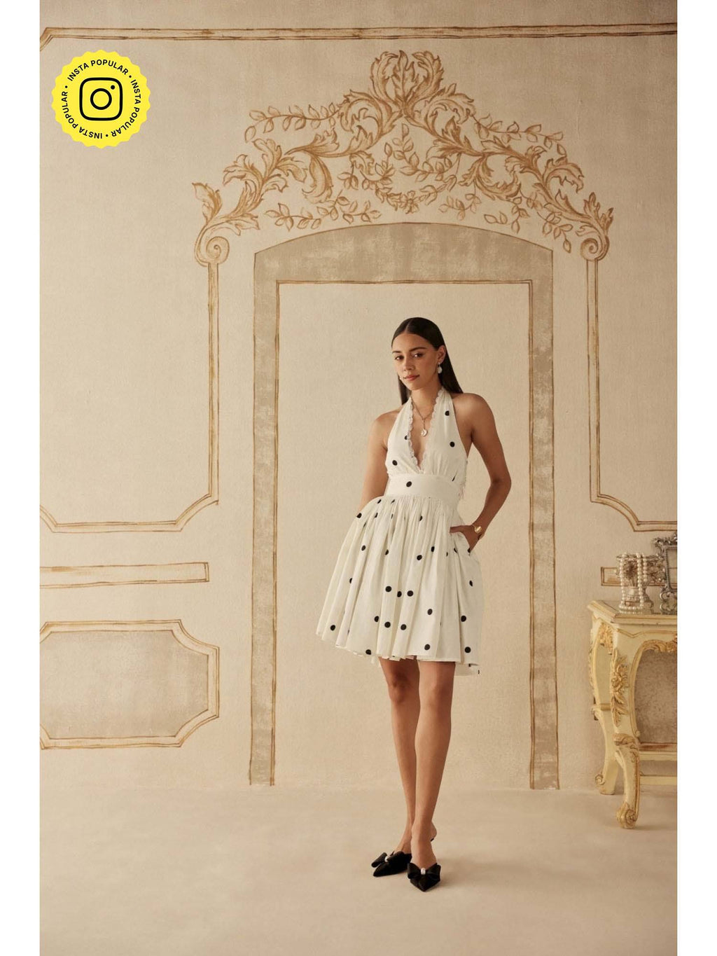 Women White Cotton Mini Dress | D56 - view 1