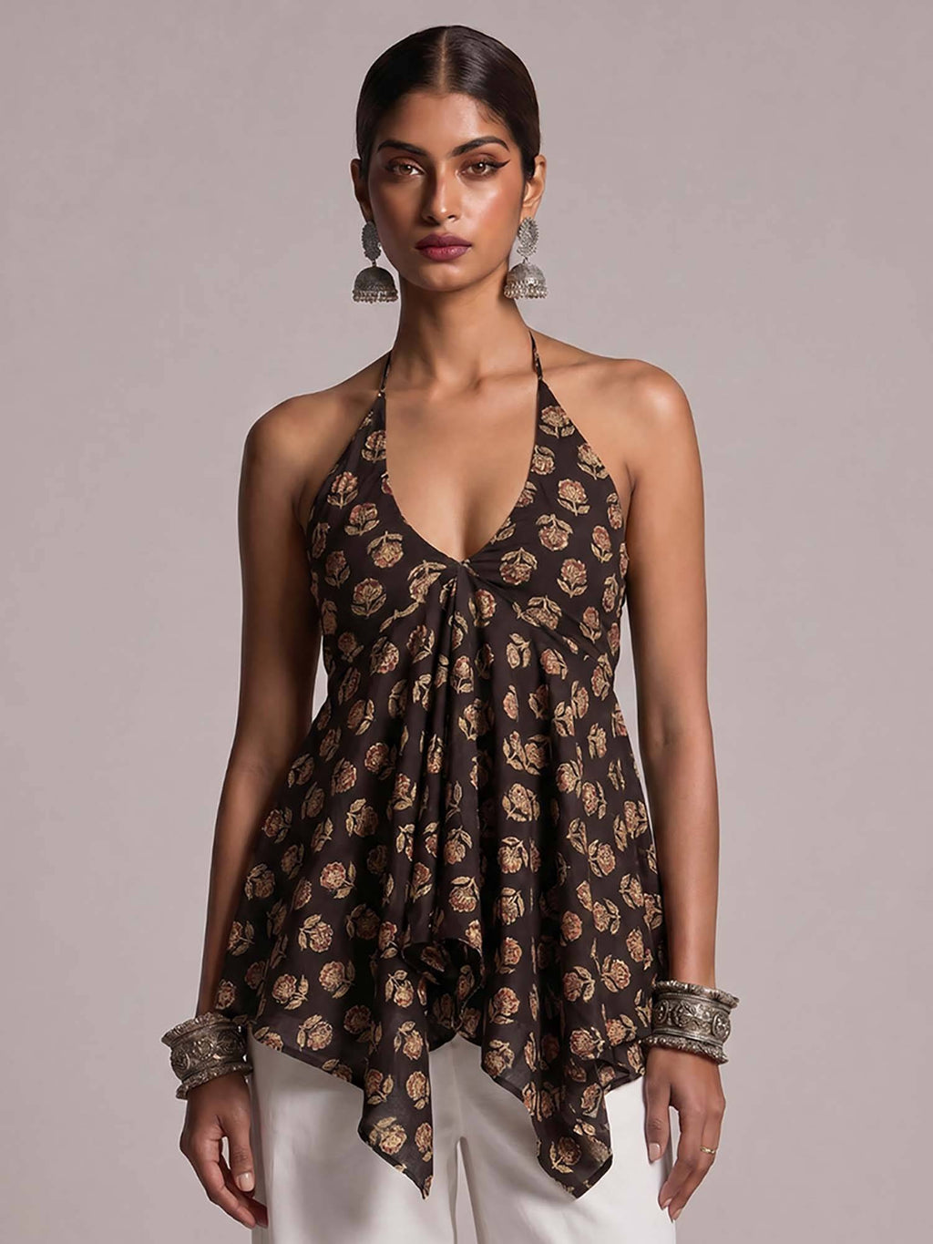 Saral Asymmetrical Tie-Up Top Black | HT67 - view 1