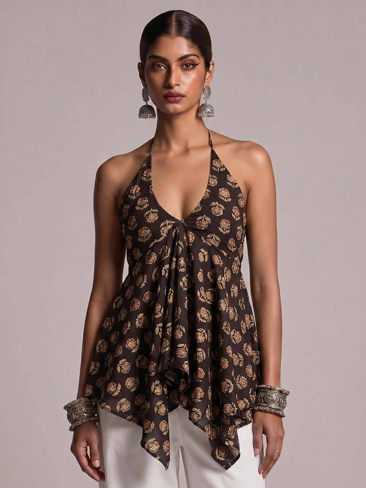 Saral Asymmetrical Tie-Up Top Black | HT67 - view 1
