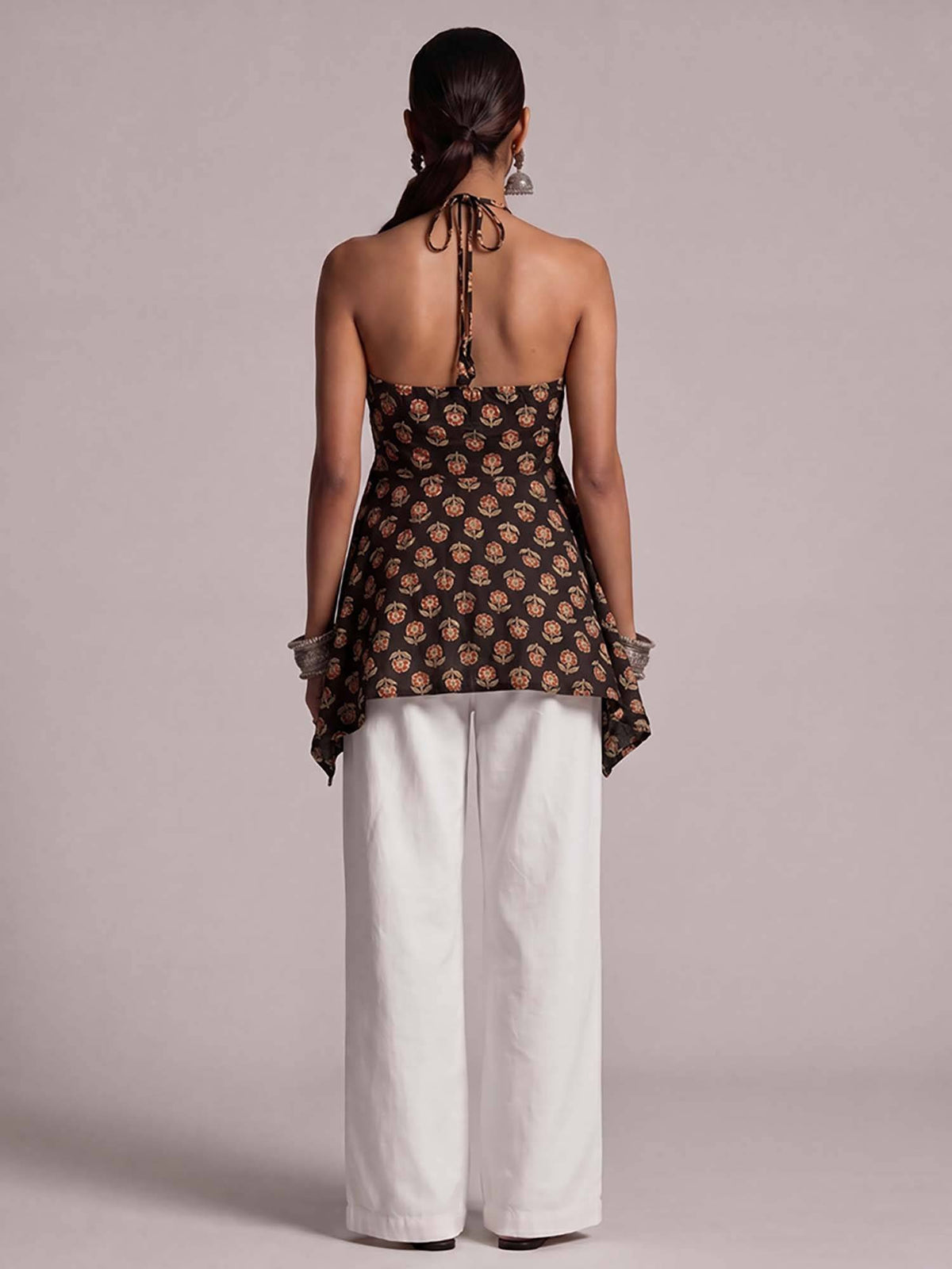 Saral Asymmetrical Tie-Up Top Black | HT67 - view 2