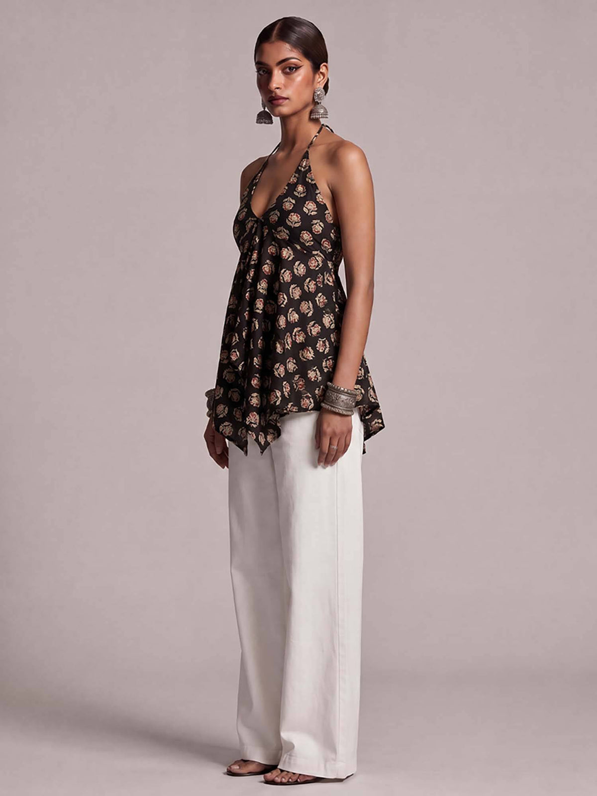 Saral Asymmetrical Tie-Up Top Black | HT67 - view 3