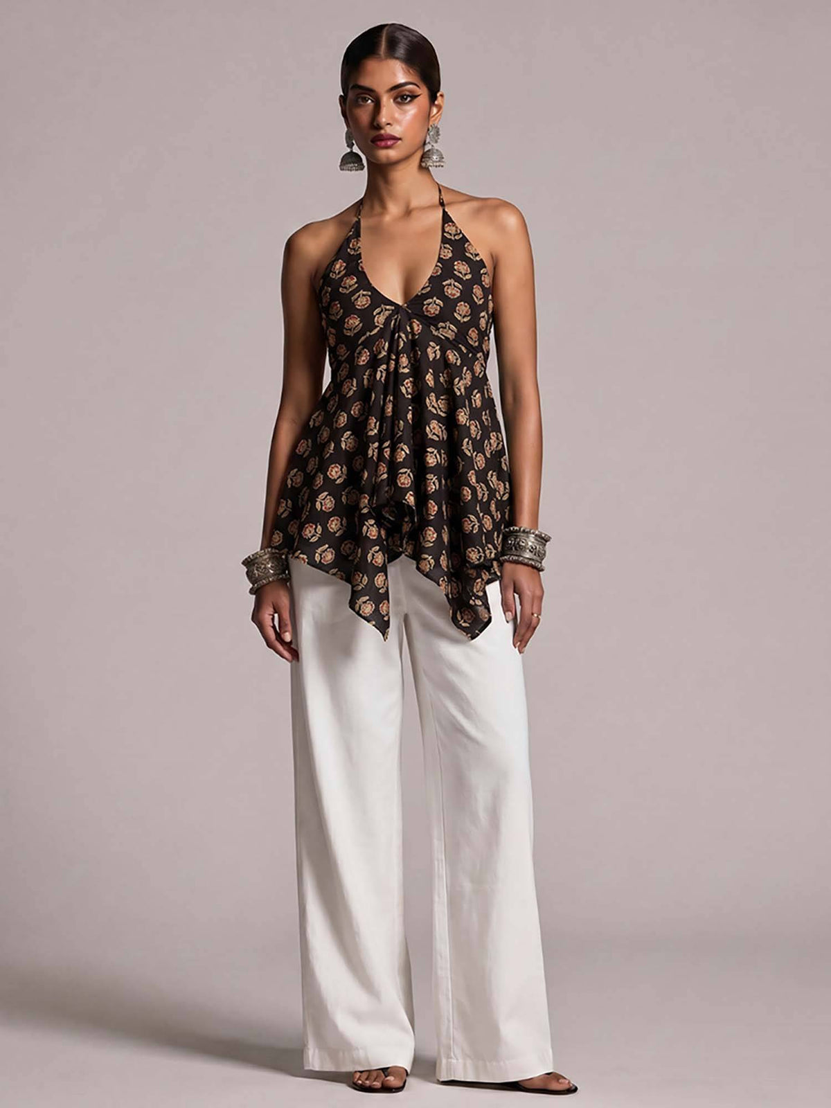 Saral Asymmetrical Tie-Up Top Black | HT67 - view 5