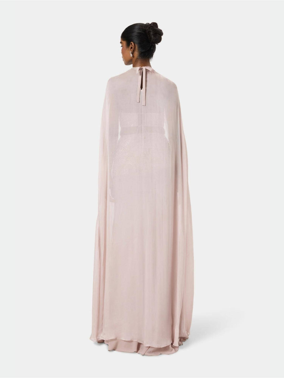 Pink Embellished Overlay Cape | JC78 - view 2
