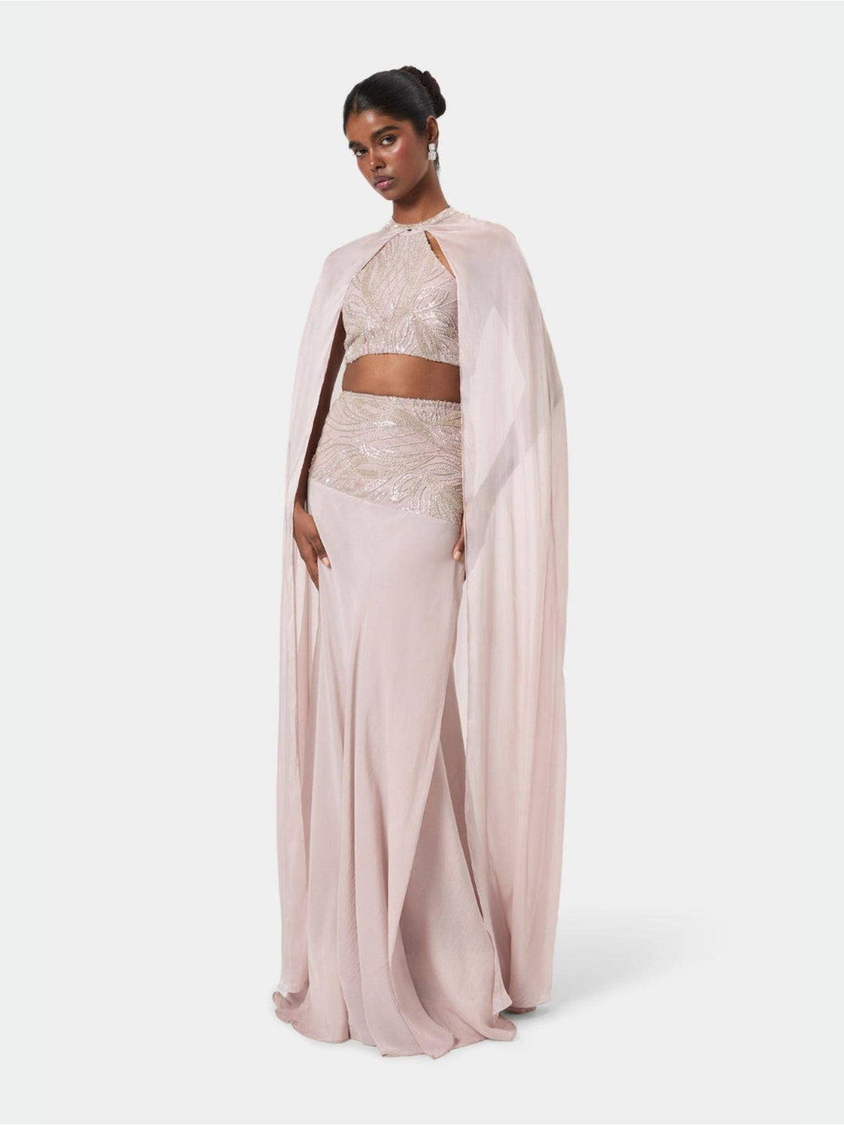 Pink Embellished Overlay Cape | JC78 - view 5