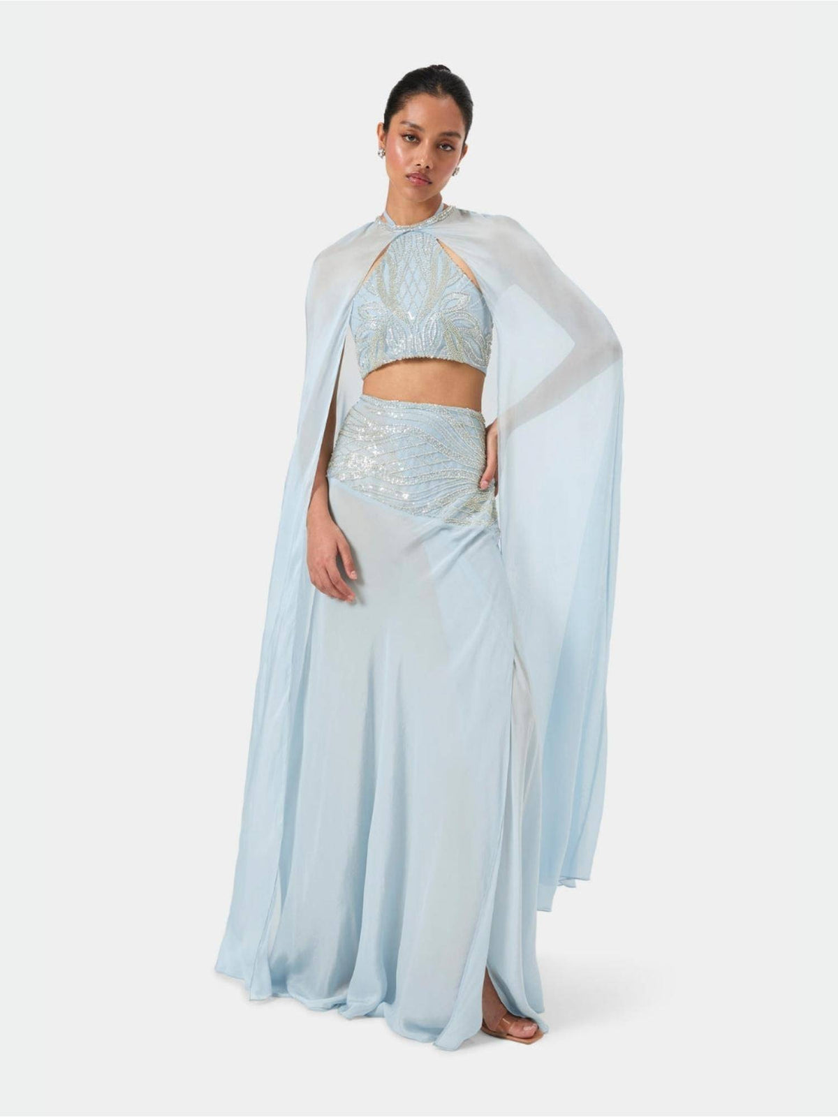 Pink Embellished Overlay Cape | JC78 - view 10
