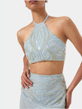 Yellow Shell Trim Halter Top | HT67 - view 26
