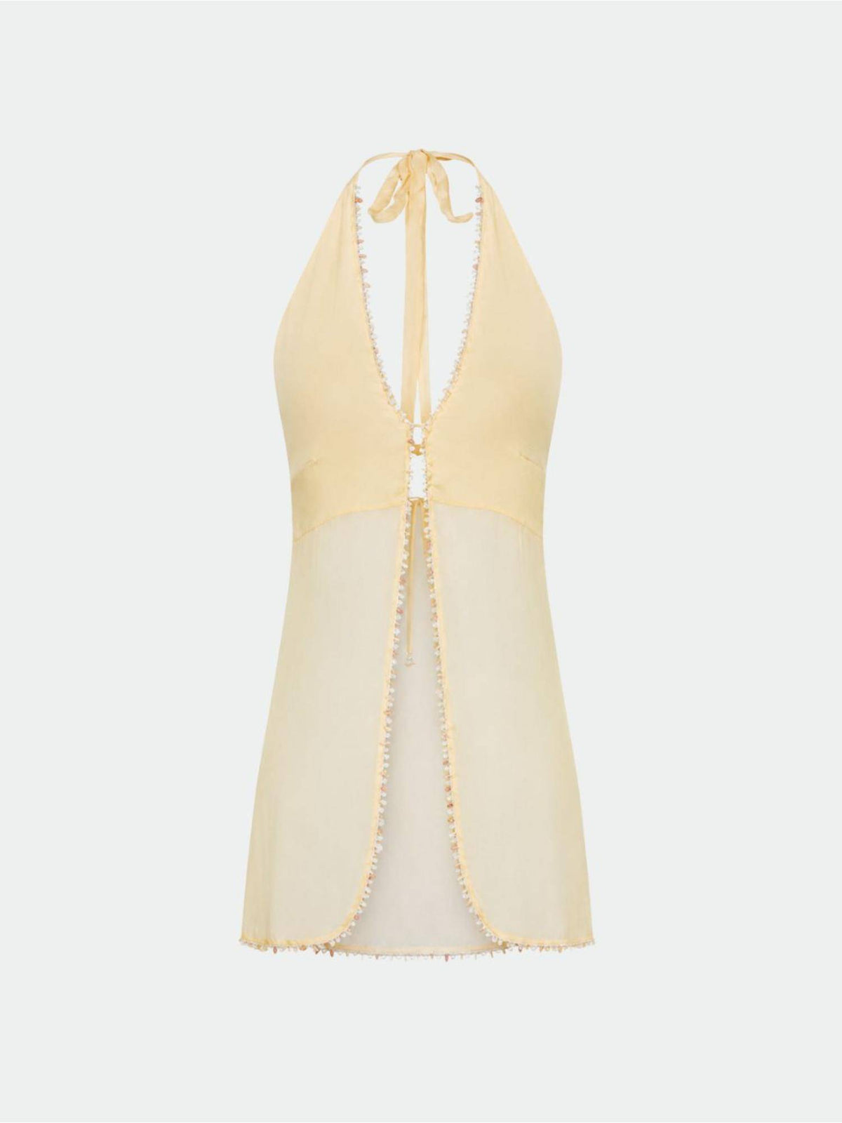 Yellow Shell Trim Halter Top | HT67 - view 8