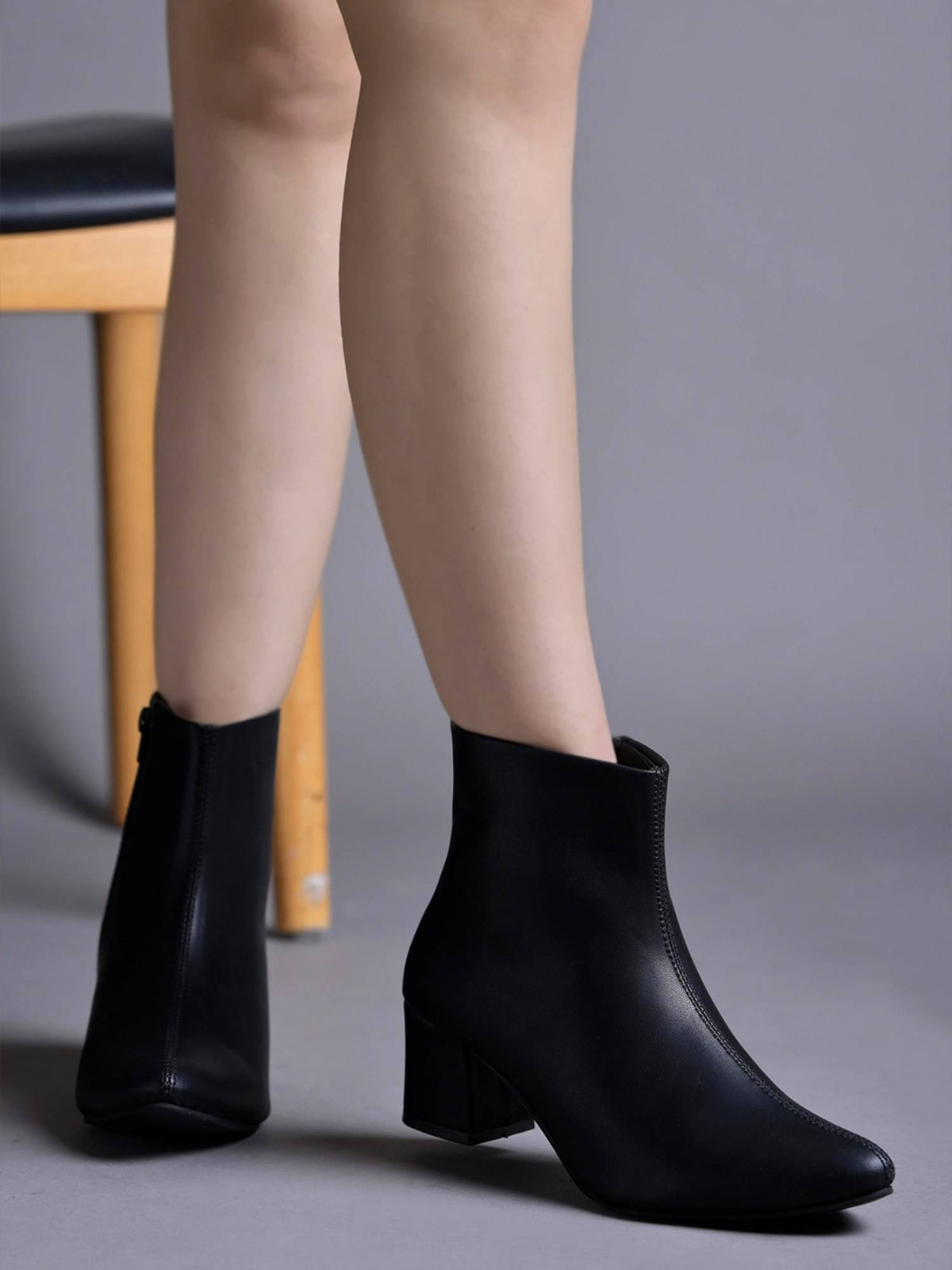Smart Casual Zip Detailed Tan Boots for Women | BT61 - view 6