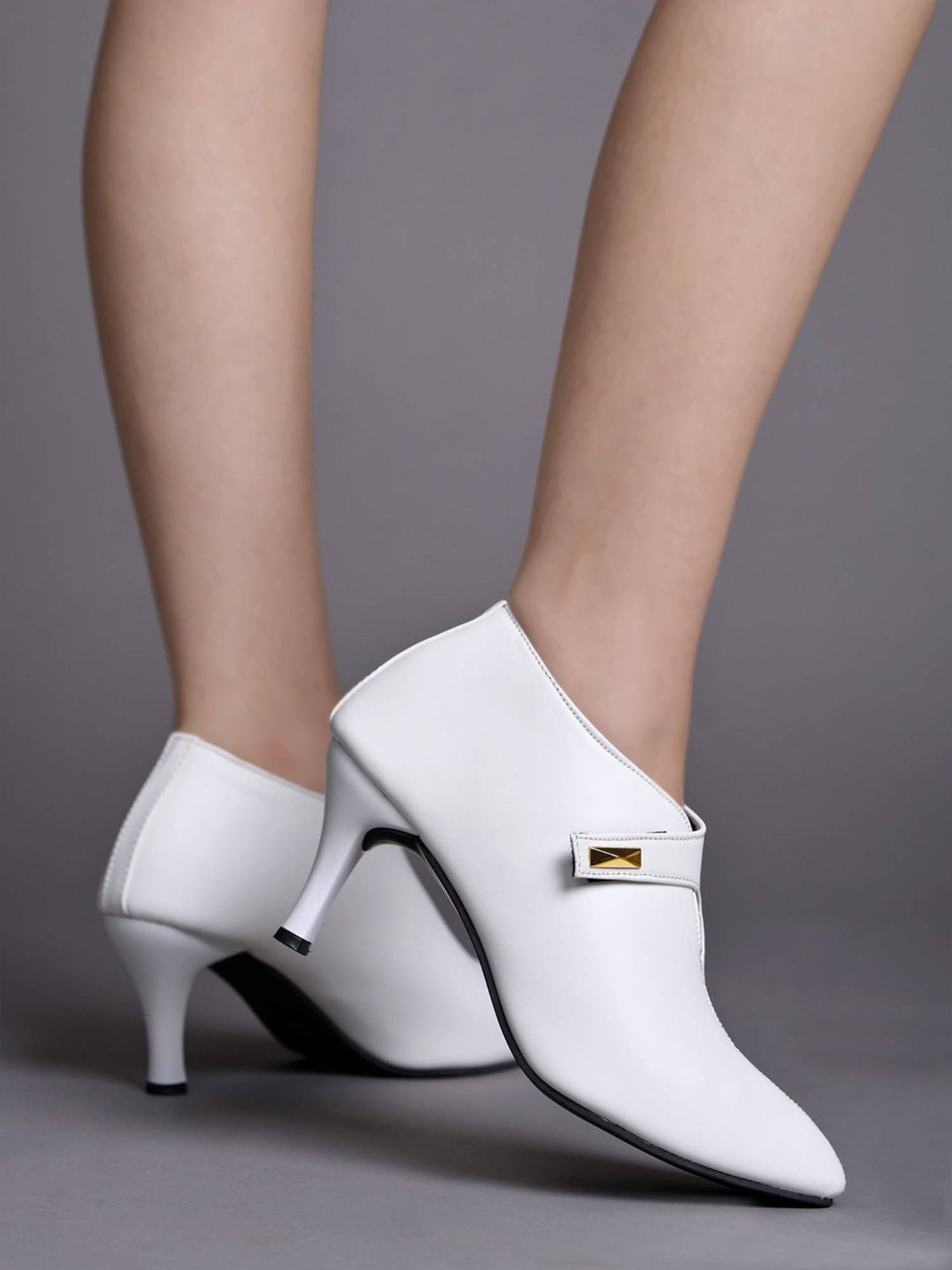 Pointed Toe White Pumps for Women | H78 - view 2