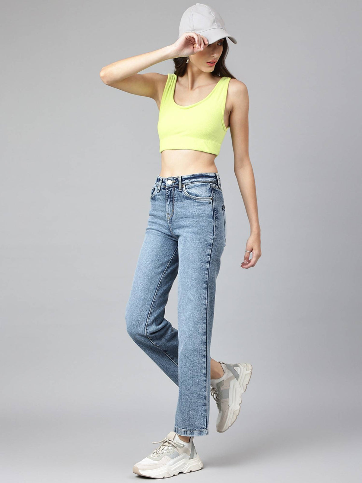Women Blue Comfort Wide Leg High-Rise Stretchable Jeans | WL90 - view 4